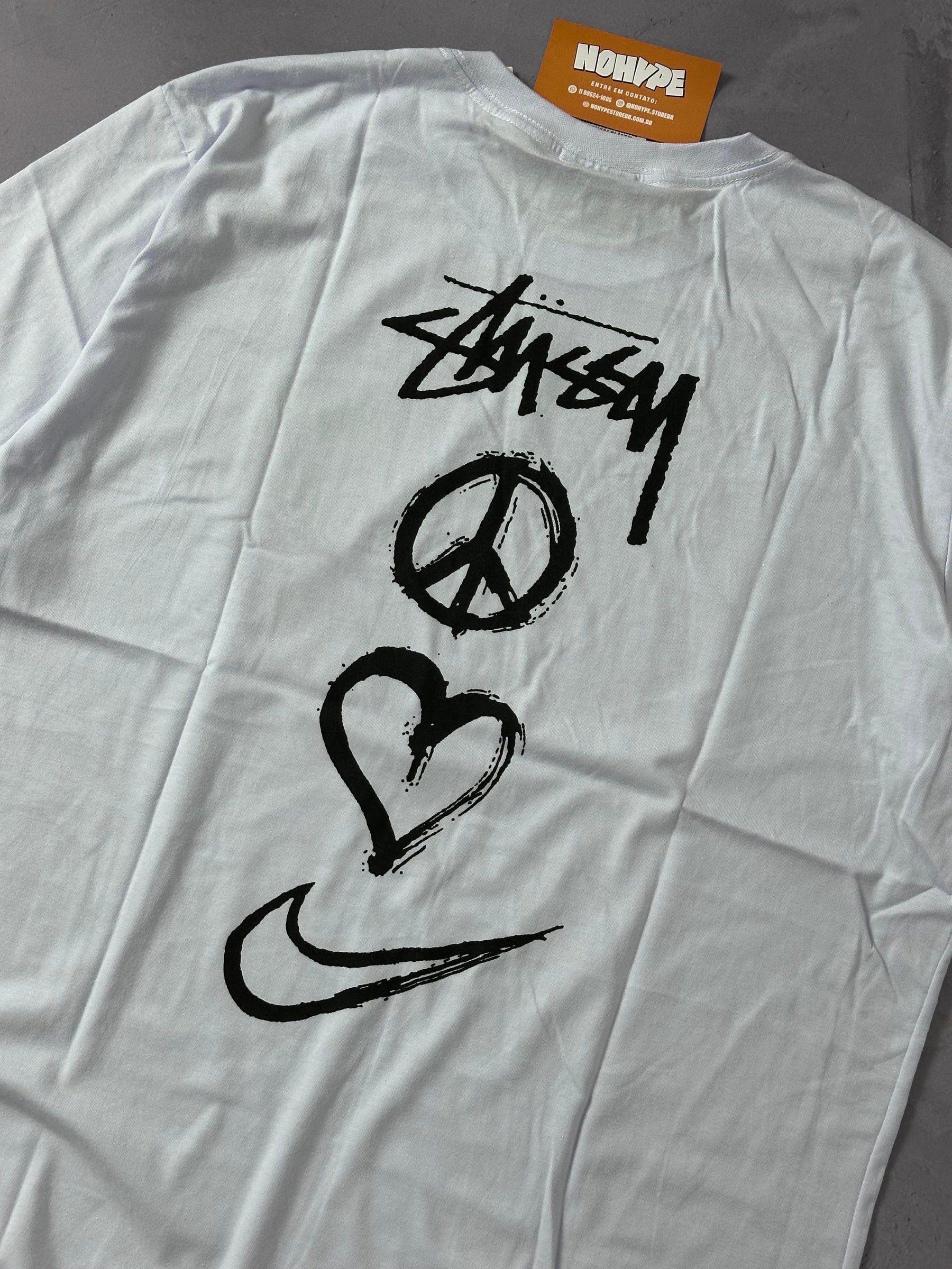 Camiseta Nike x Stussy Peace - Branco