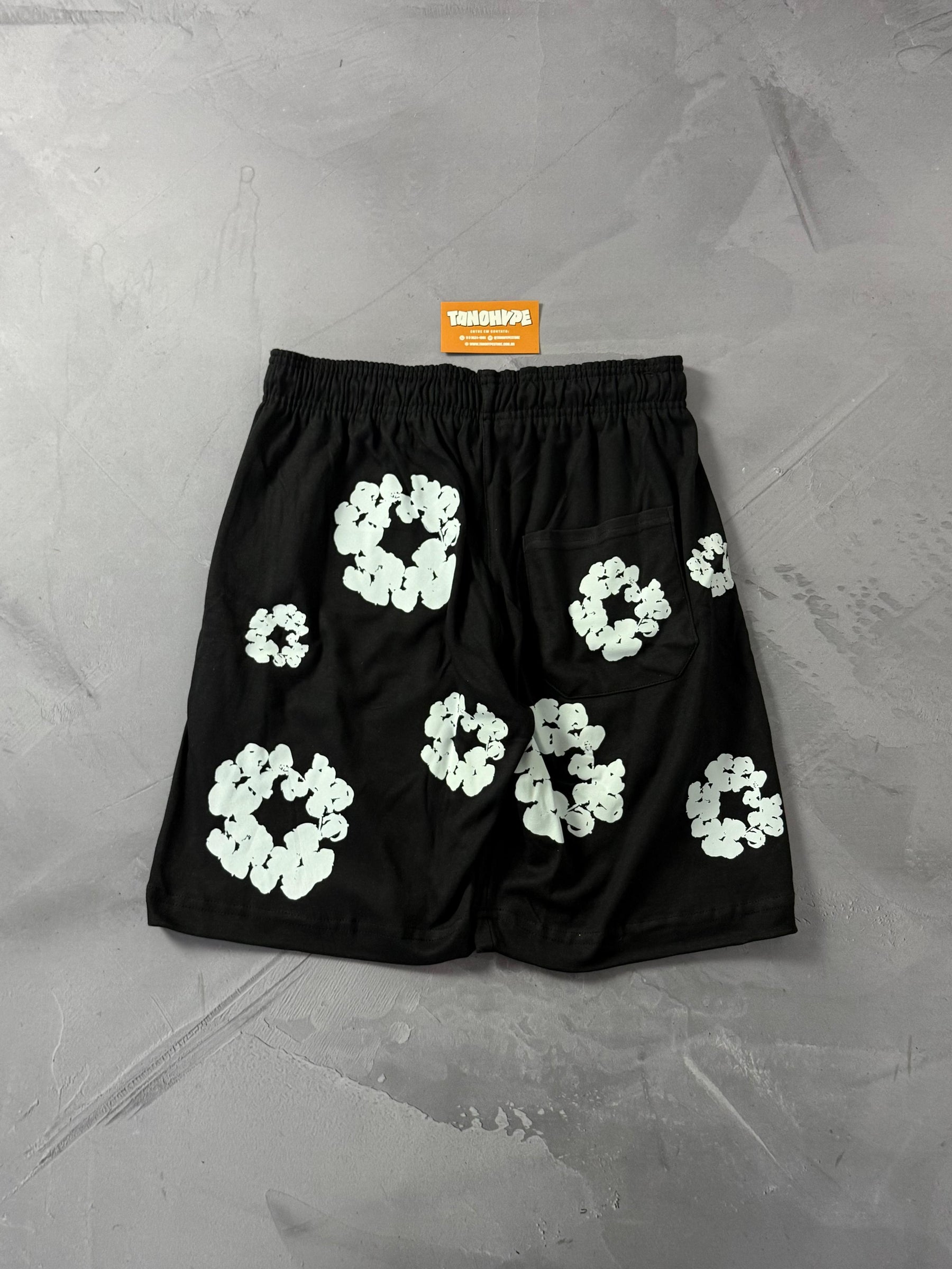 Shorts Moletom Denim Tears - Preto