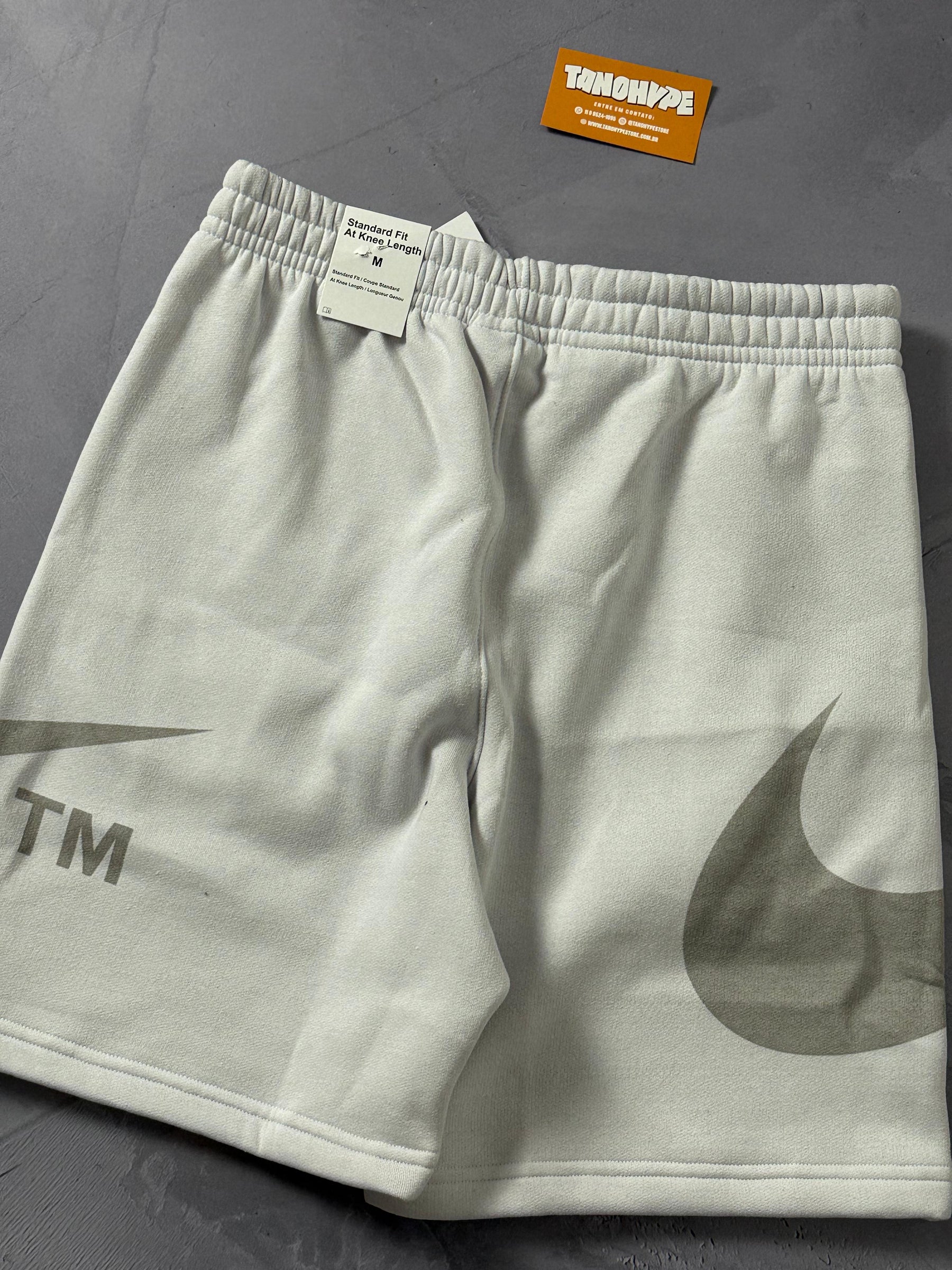 Shorts Moletom Nike Big Swoosh TM - Branco