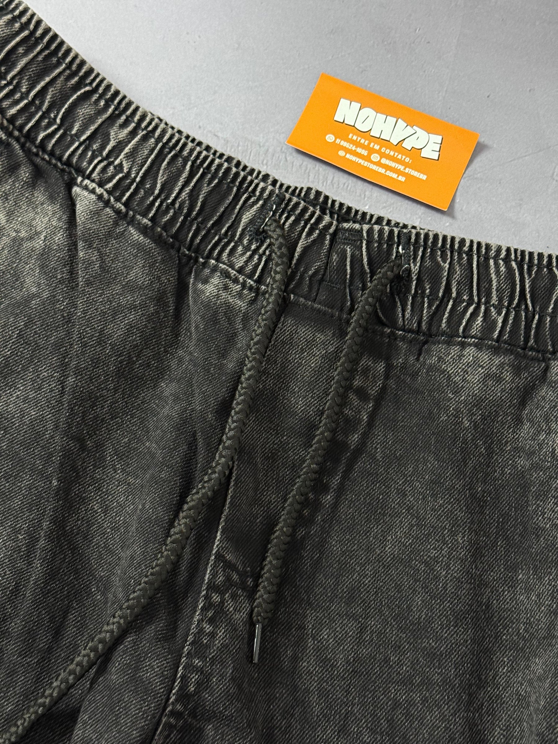 Calça Cargo Reta - Jeans Estonado
