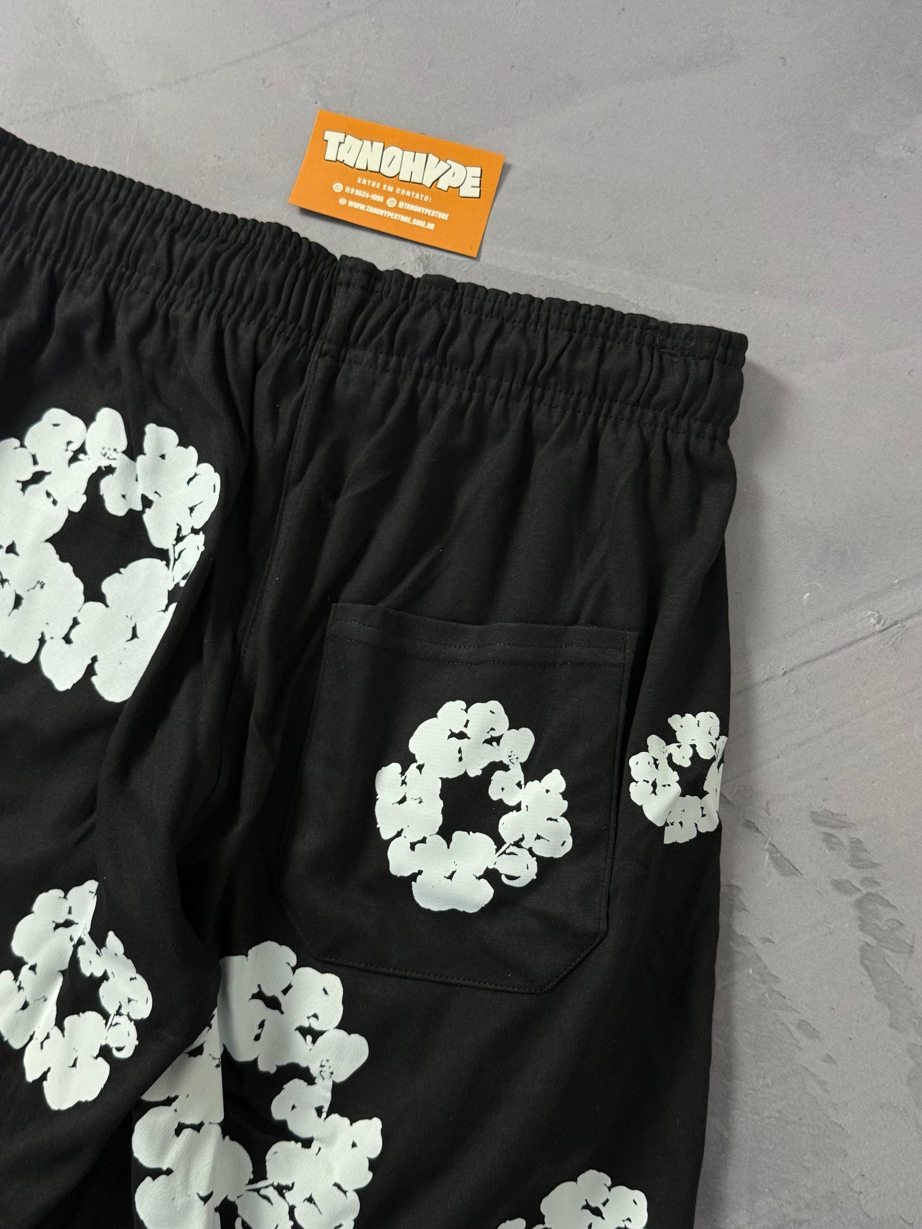 Shorts Moletom Denim Tears - Preto