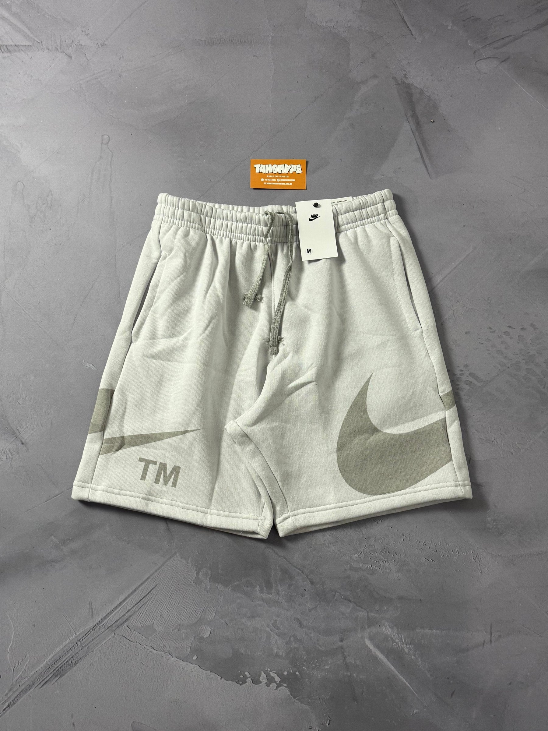 Shorts Moletom Nike Big Swoosh TM - Branco