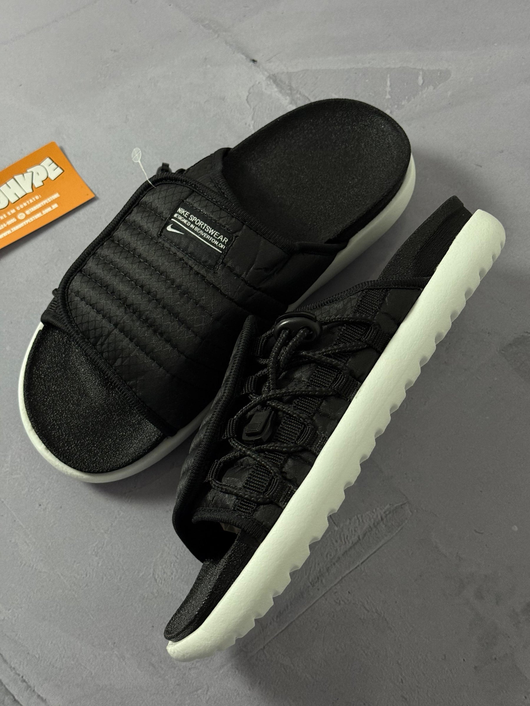 Chinelo Slide Asuna 2.0 Nike - Preto/Branco