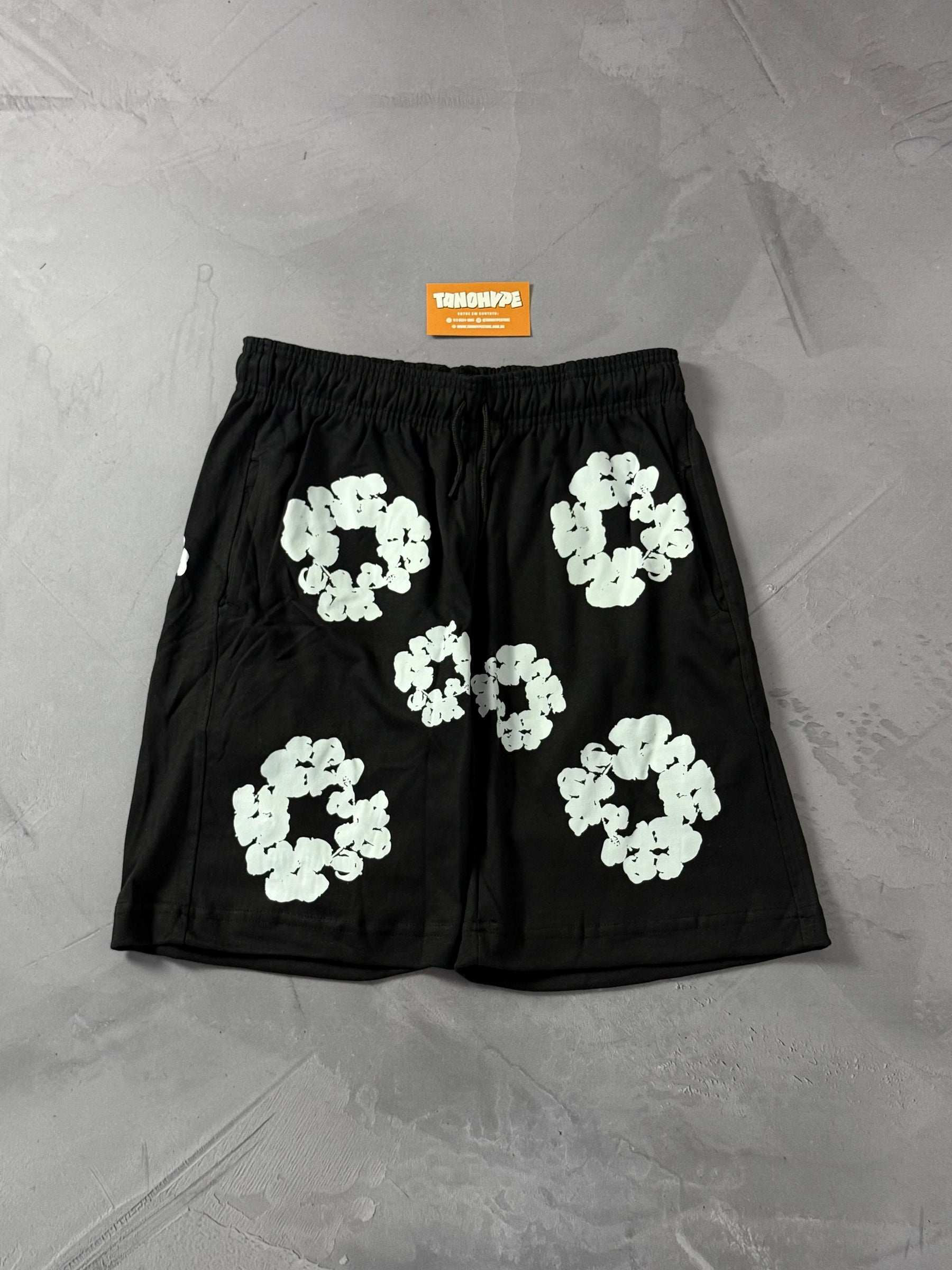 Shorts Moletom Denim Tears - Preto