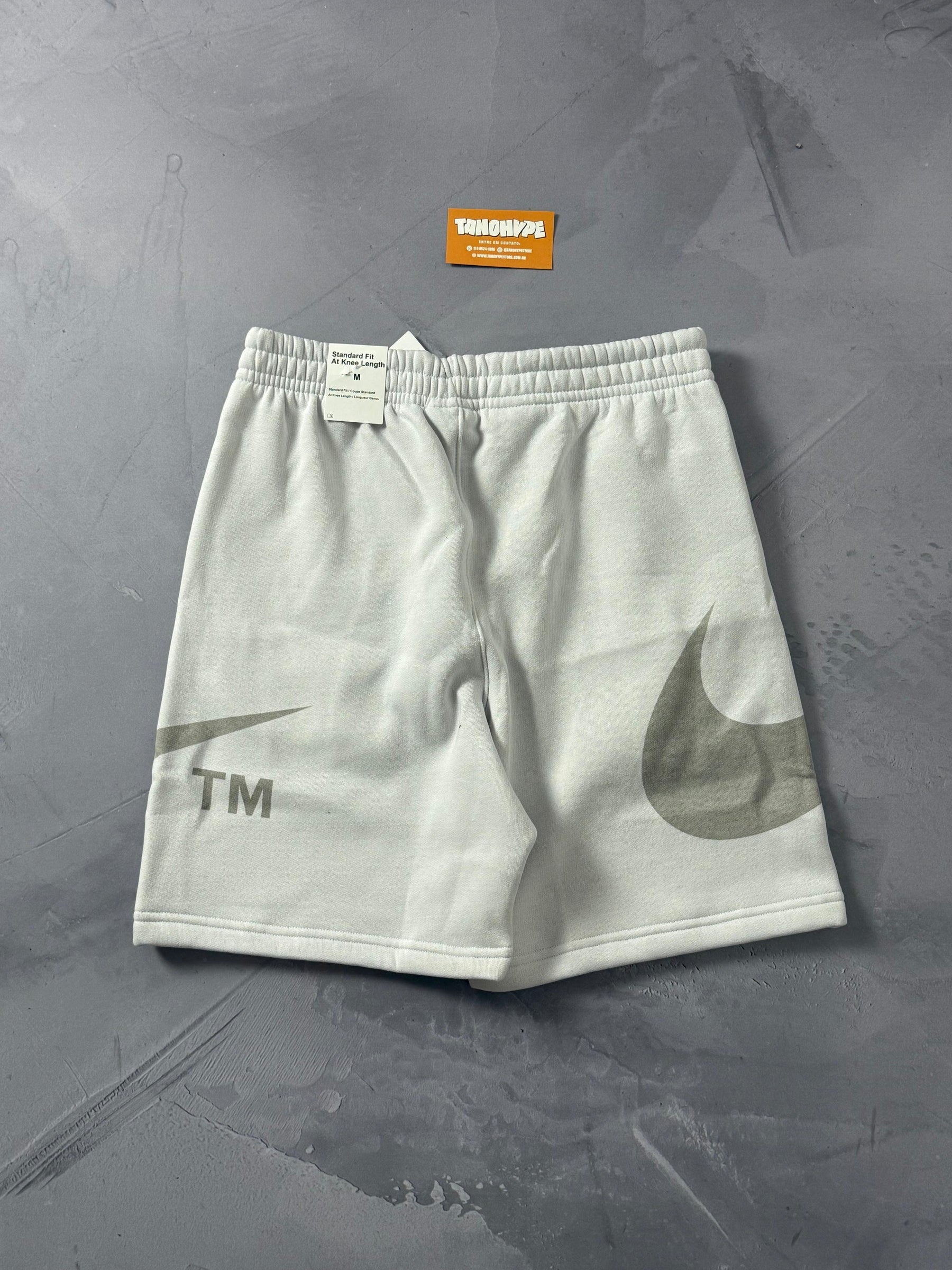 Shorts Moletom Nike Big Swoosh TM - Branco