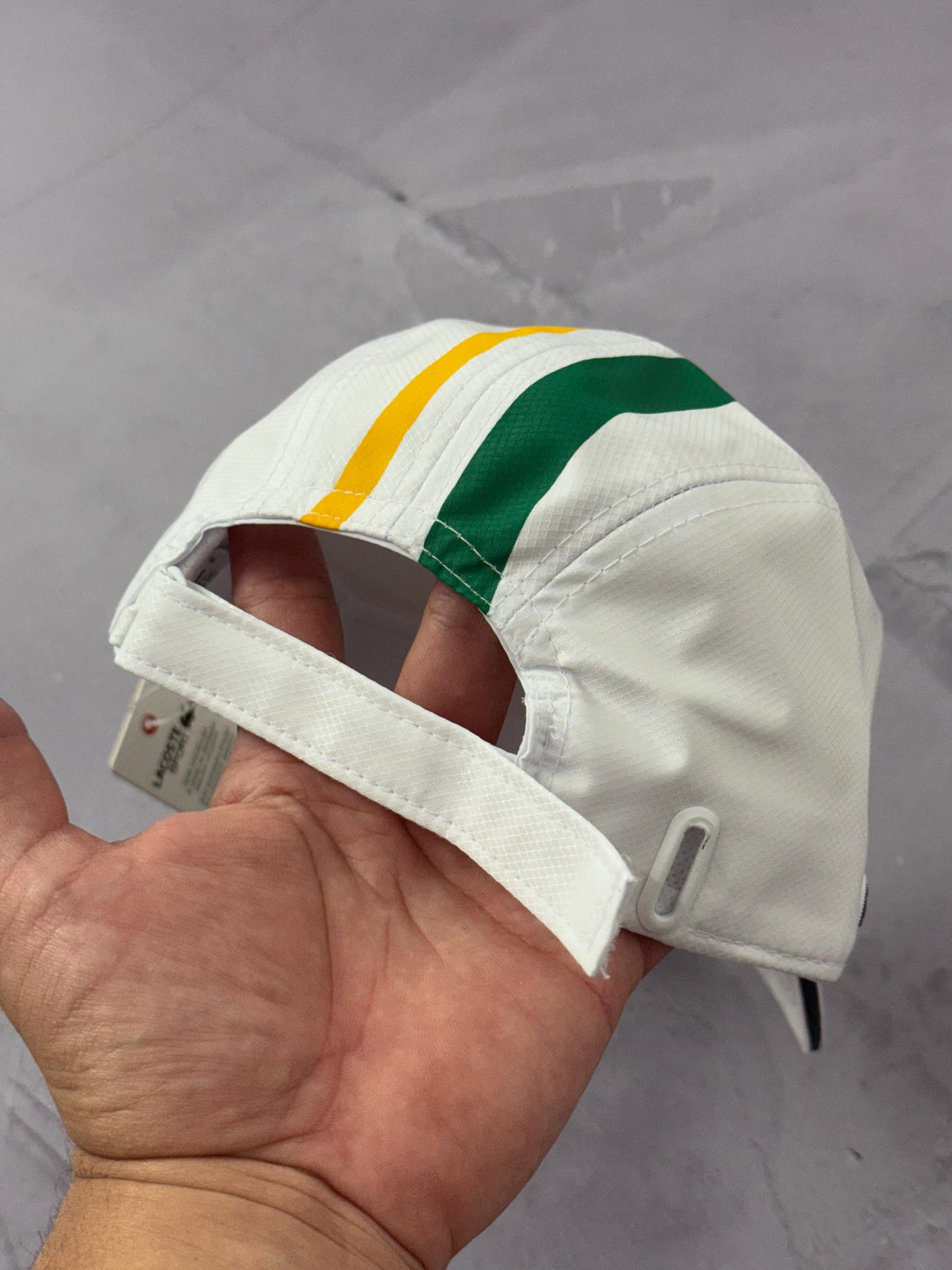Boné Lacoste Five Panel Listras - Branco