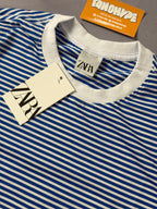 Camiseta Zara Listrada - Azul e Branco