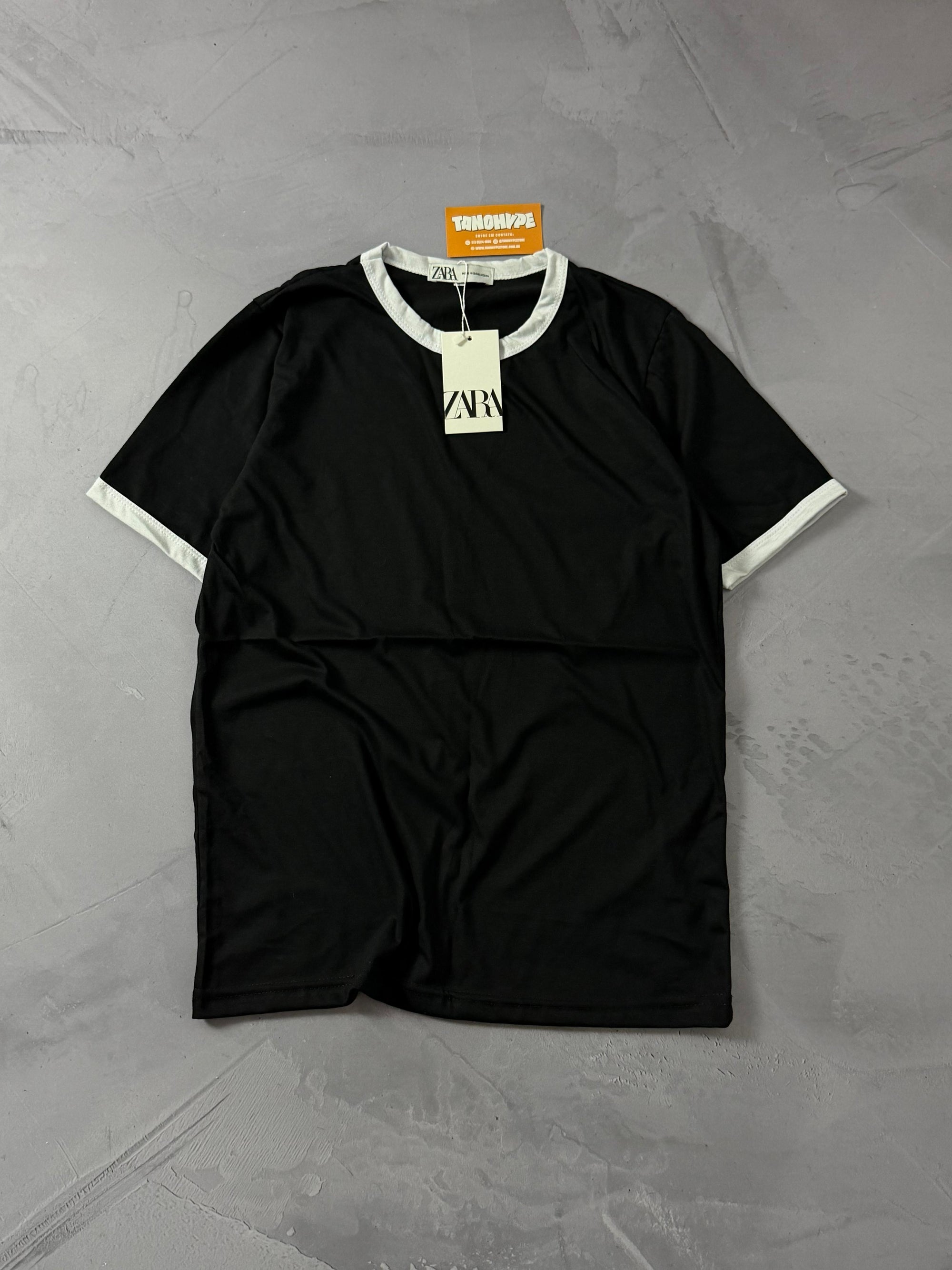 Camiseta Zara - Preto/Branco