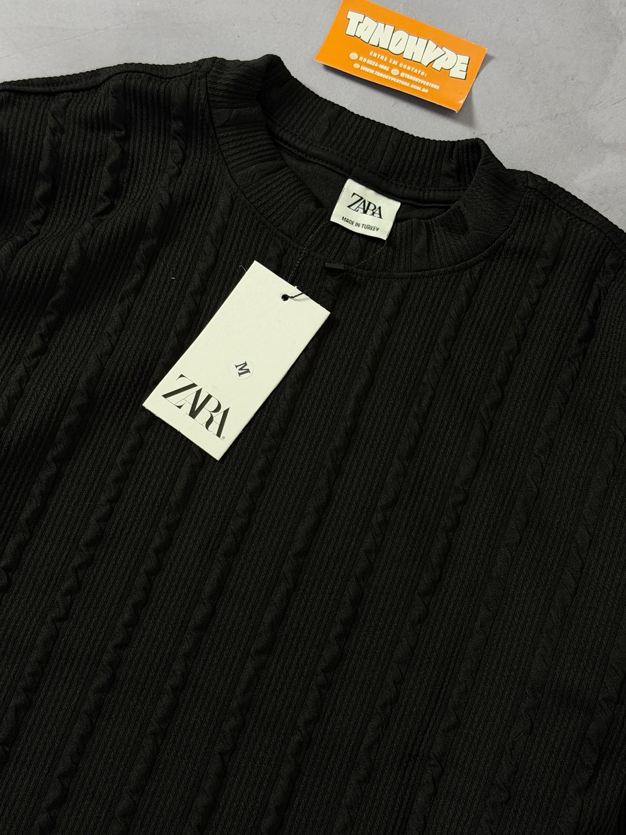 Camiseta Zara Tricô - Preta