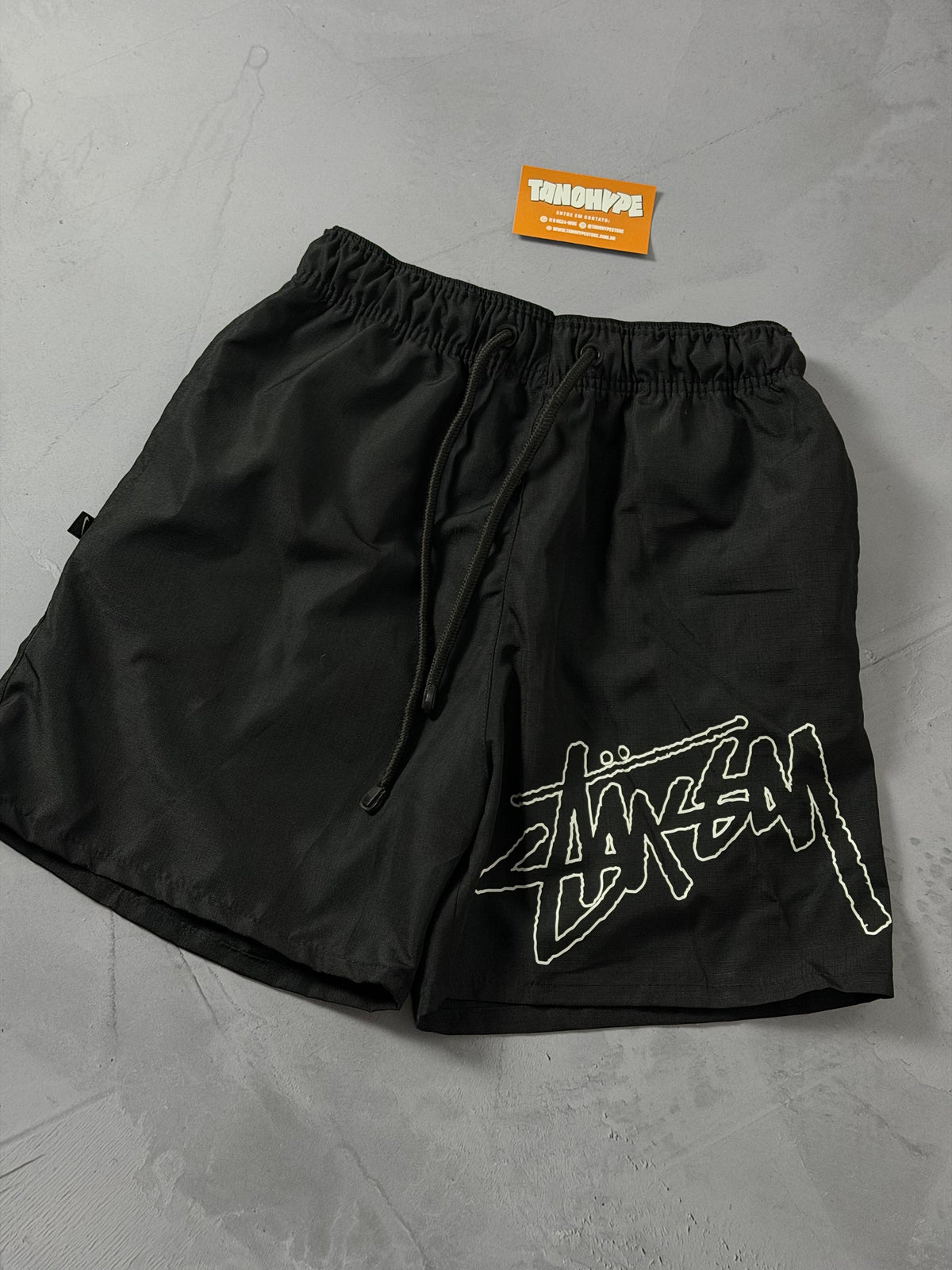 Shorts Tactel Nike Stussy Vazado - Preto