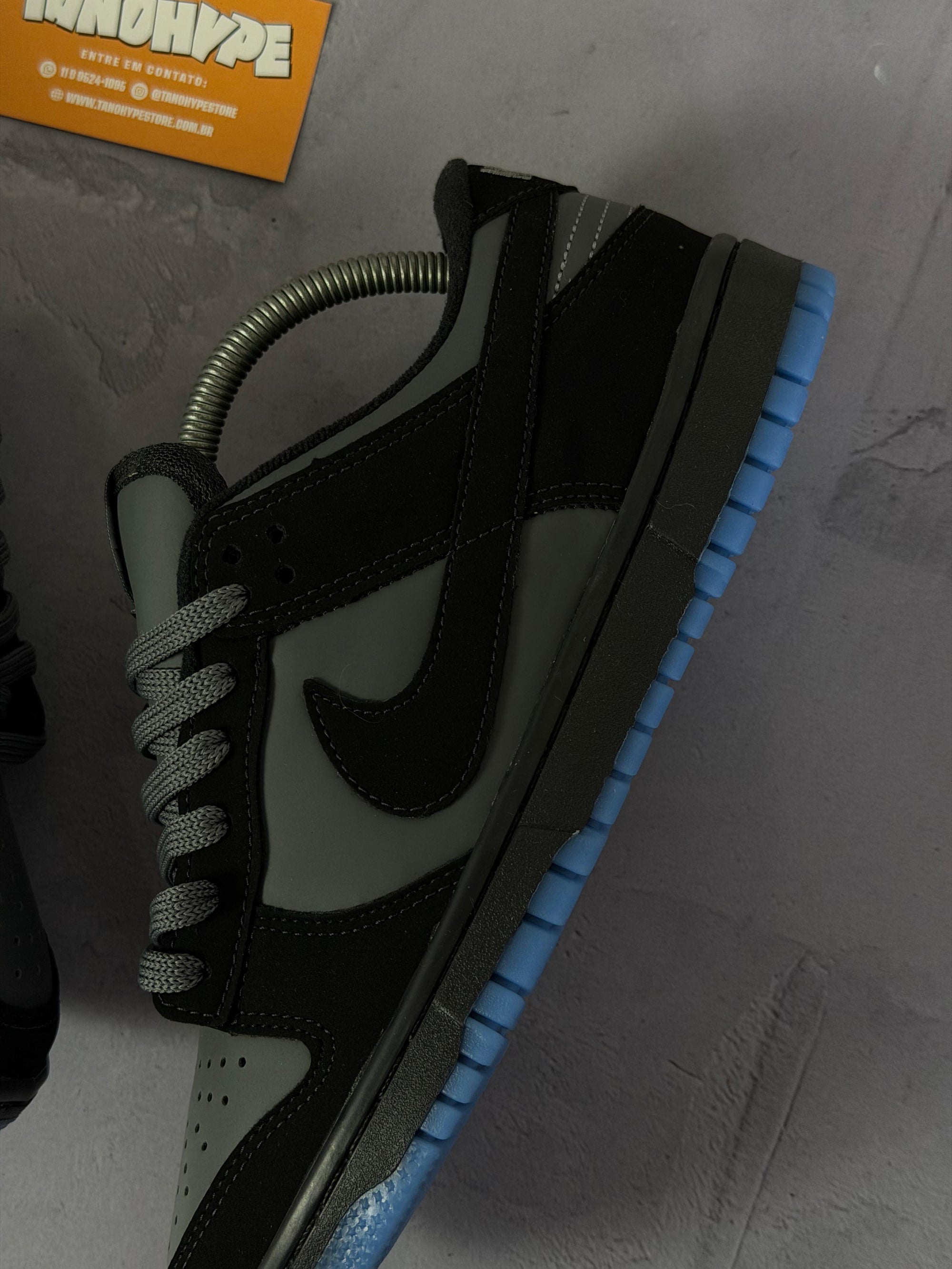 Tênis Nike Dunk - Black Blue Camurça