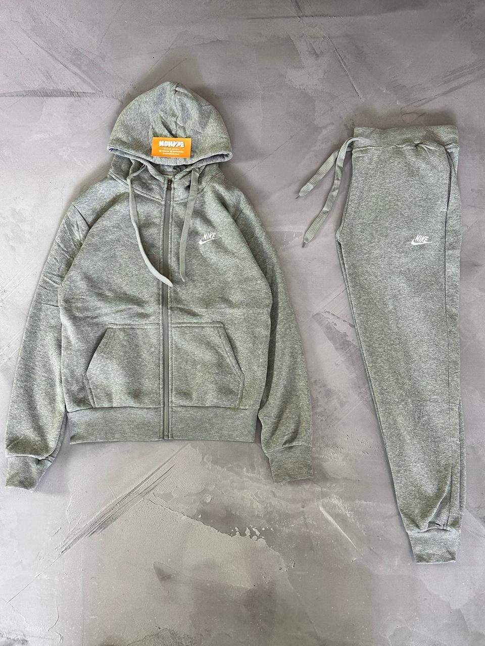Conjunto Juvenil Moletom  + Calça Nike Club - Cinza