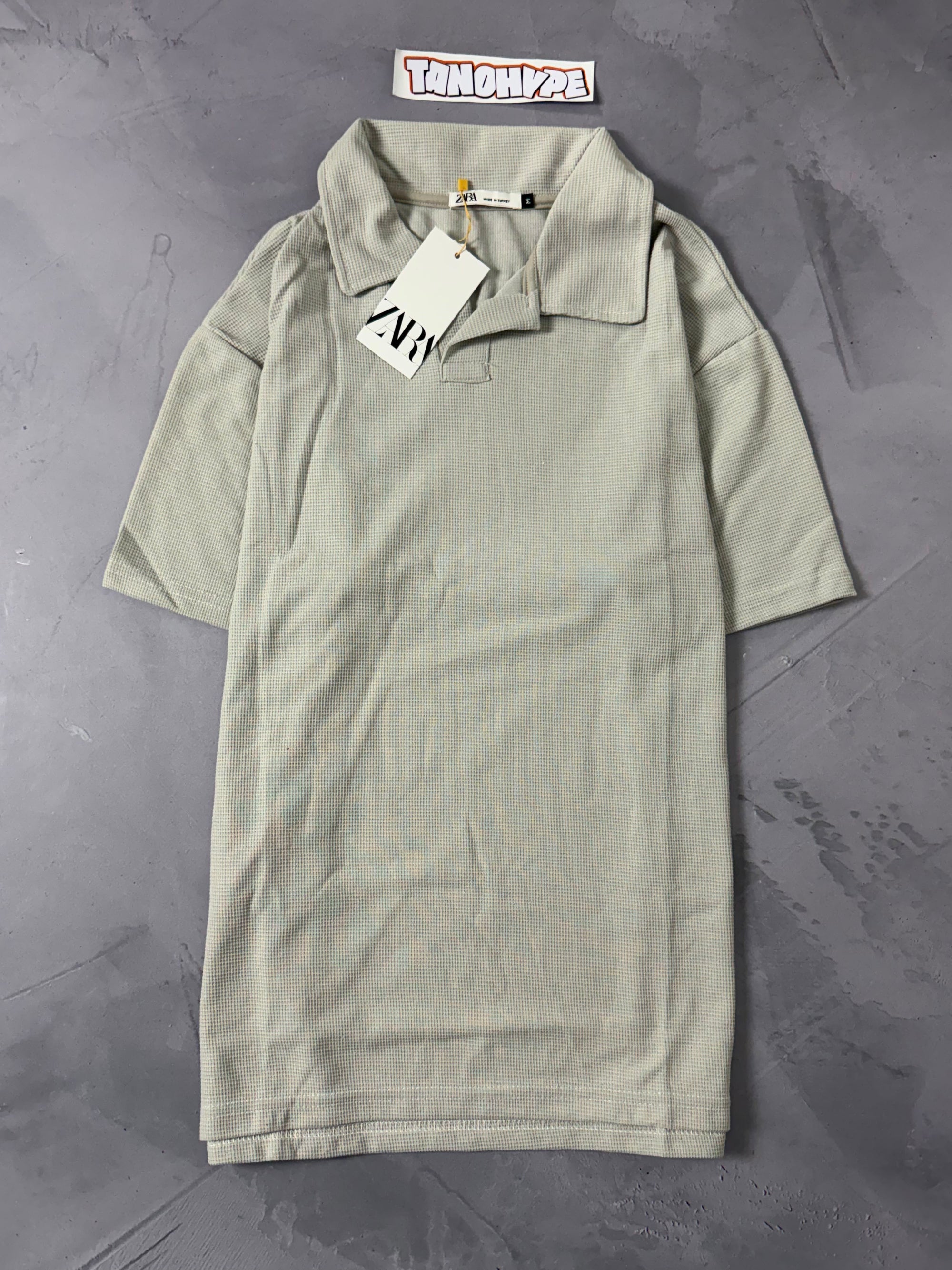 Polo Zara Texturizada - Cinza
