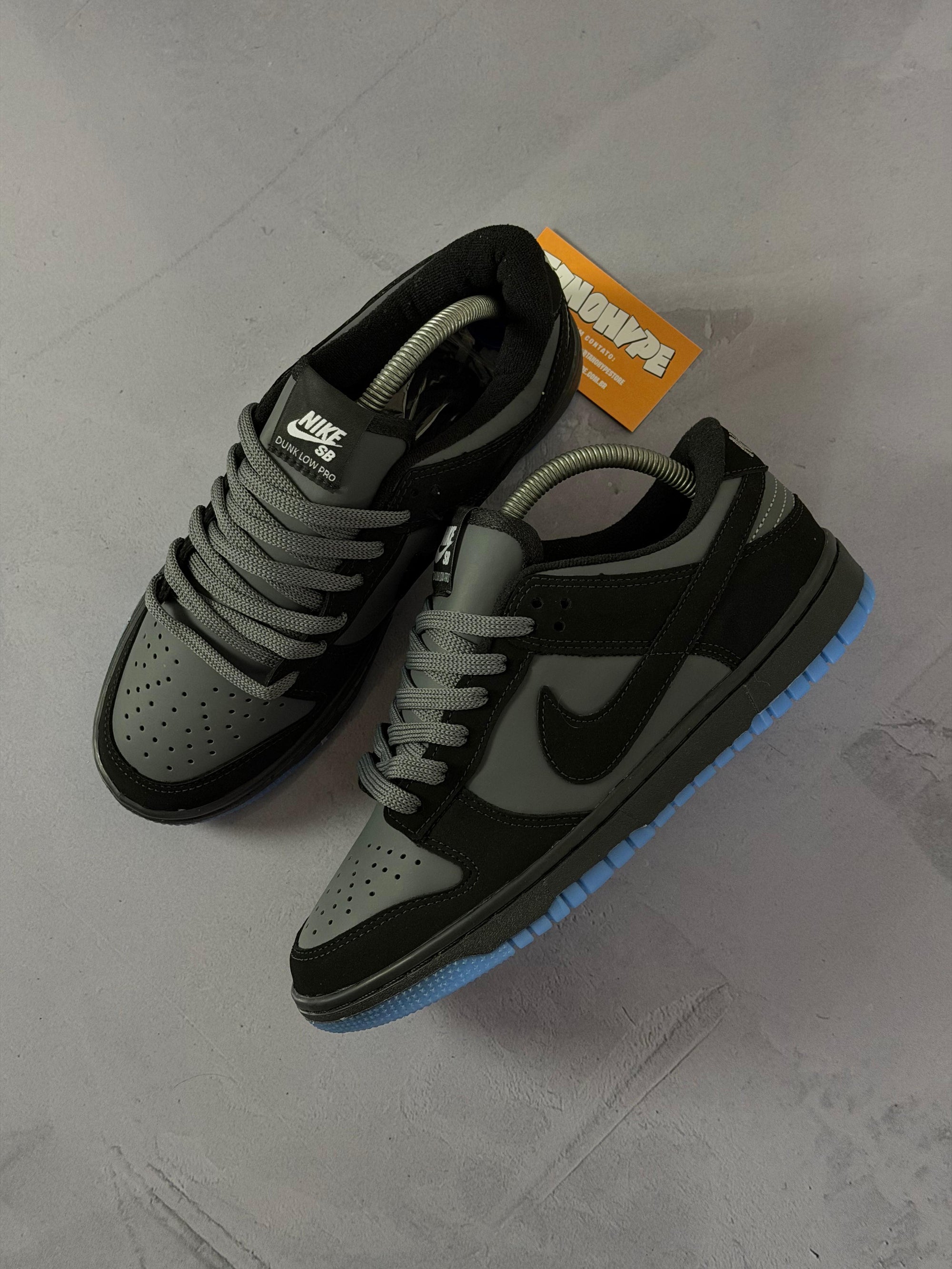 Tênis Nike Dunk - Black Blue Camurça