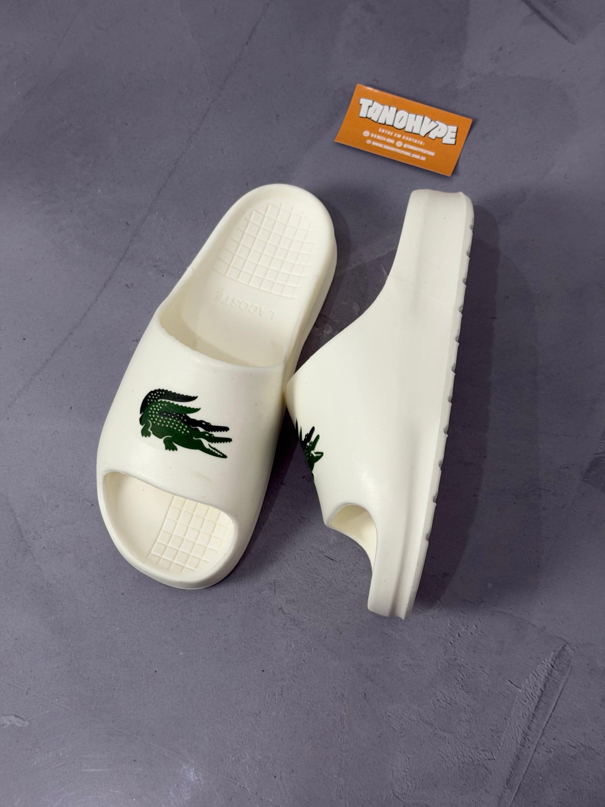 Chinelo Slide Lacoste - OffWhite