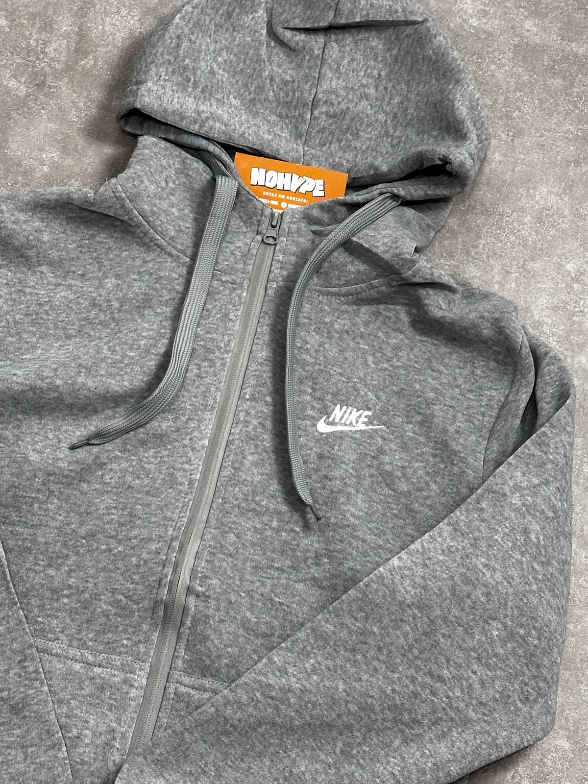Moletom Feminino Nike Club C/Zíper - Cinza
