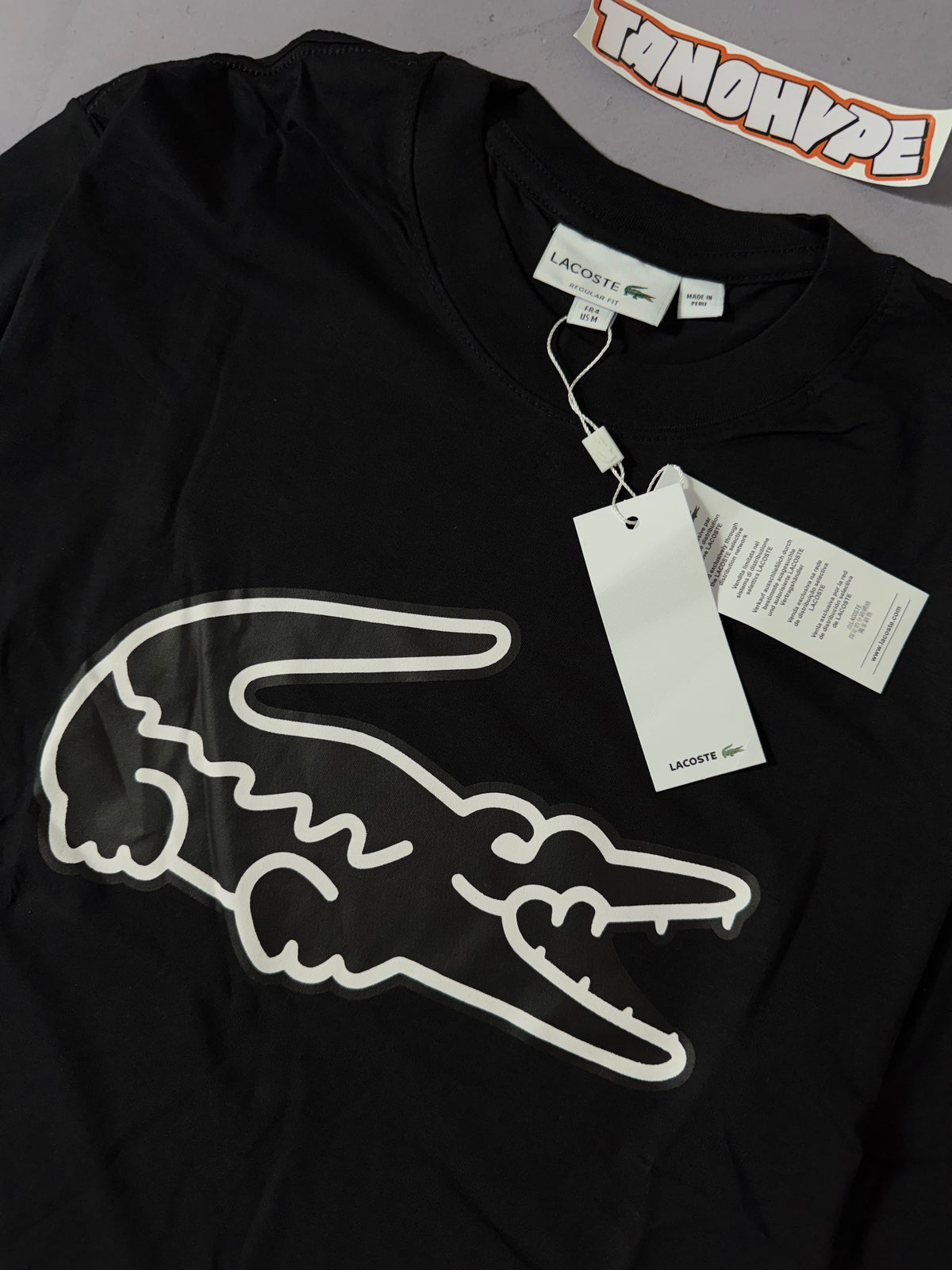 Camiseta Lacoste Big Logo - Black Small