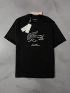 Camiseta Lacoste Big Croc Script - Preto