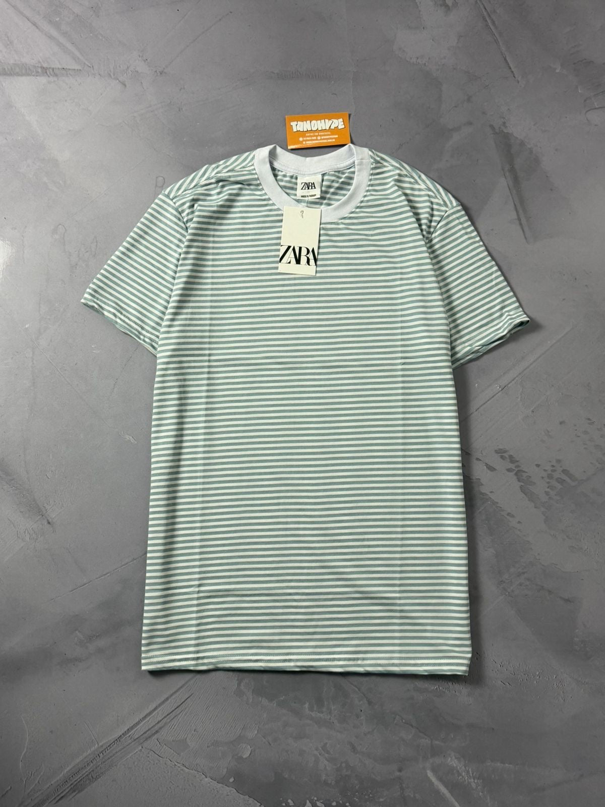 Camiseta Zara Listrada - Cinza e Branco