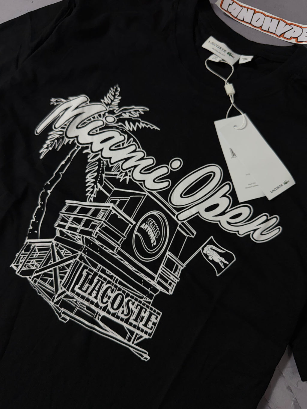 Camiseta Lacoste Miami Open - Preto