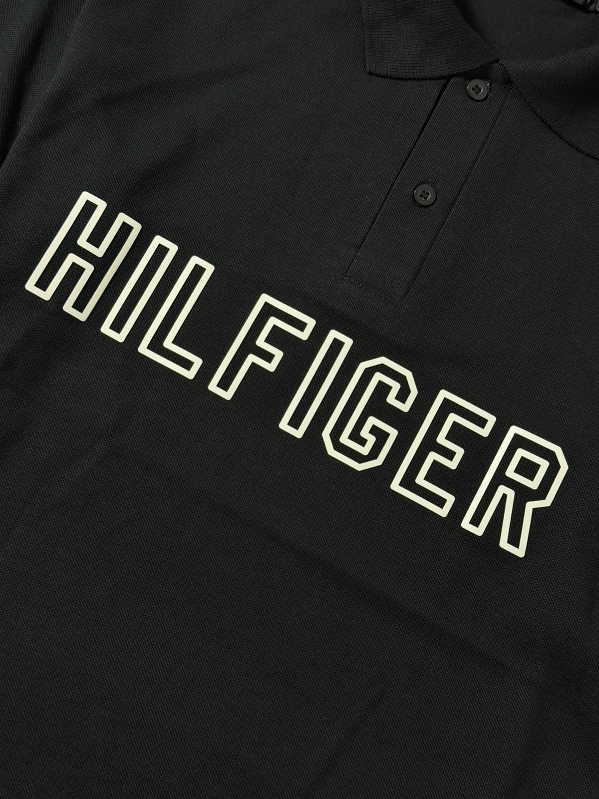 Polo Tommy Hilfiger Letreiro - Preto