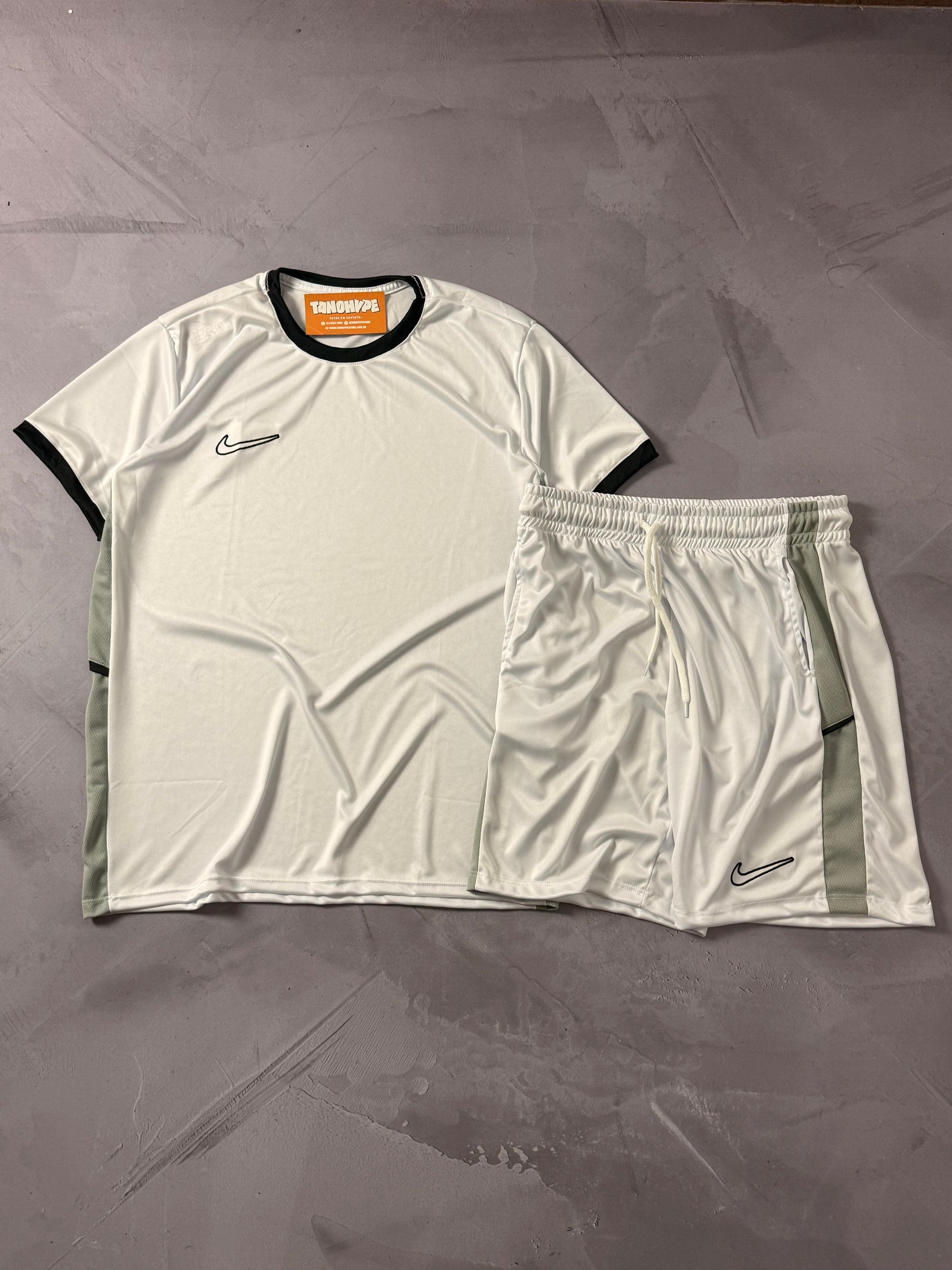 Conjunto Nike Academy 2025 - Branco/Cinza