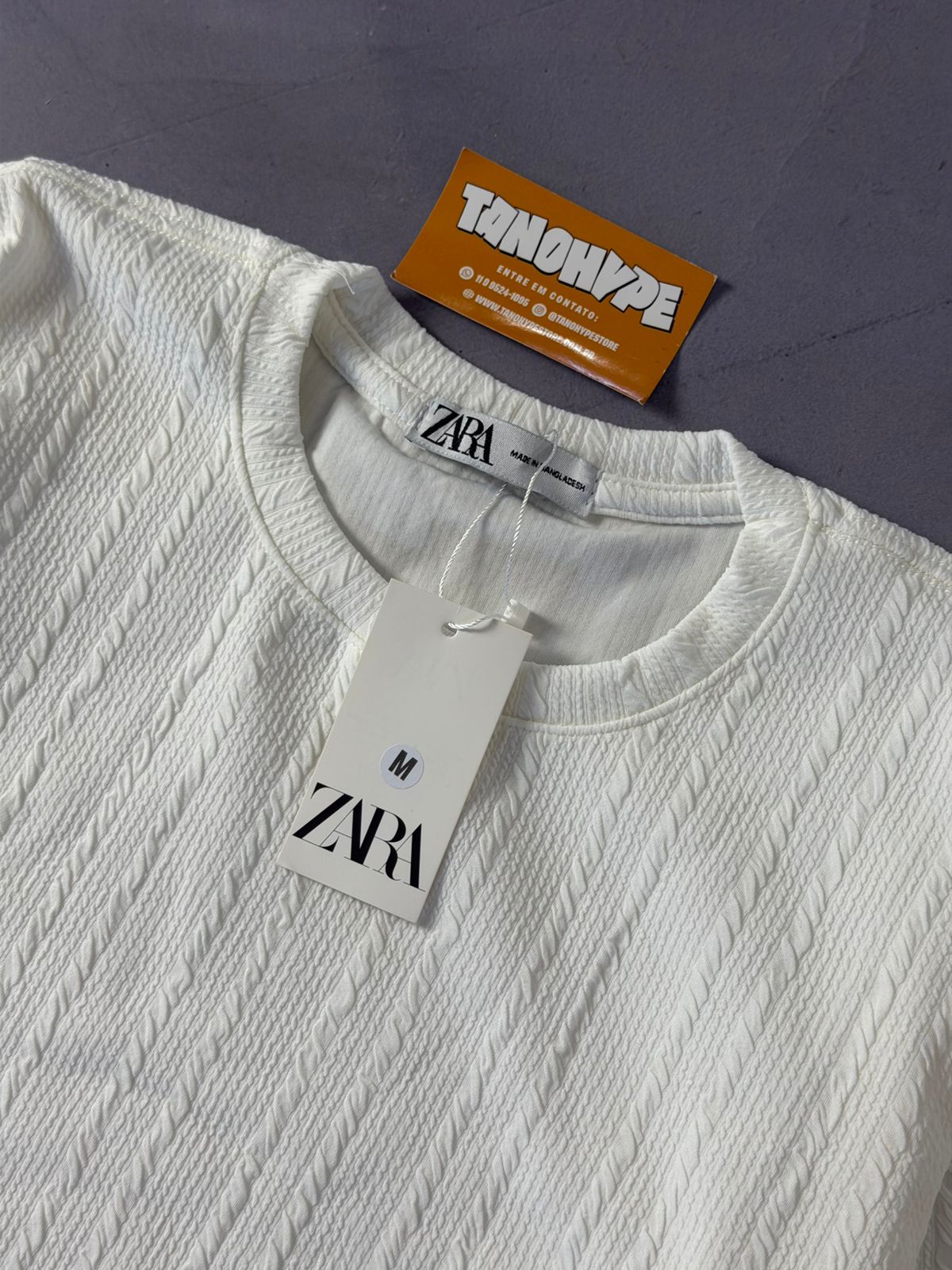 Camiseta Zara Tricô - Off White