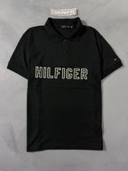 Polo Tommy Hilfiger Letreiro - Preto