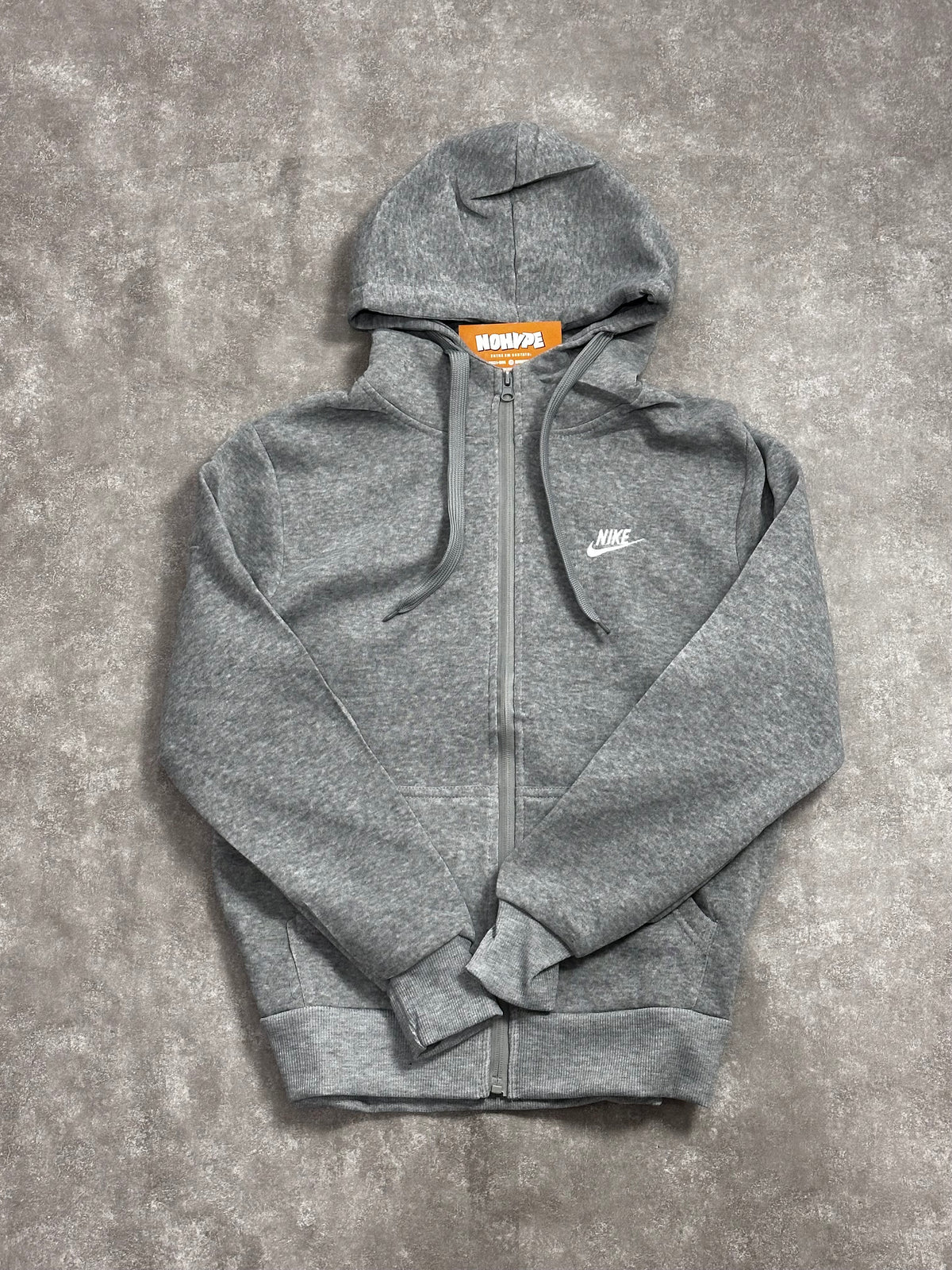 Moletom Feminino Nike Club C/Zíper - Cinza