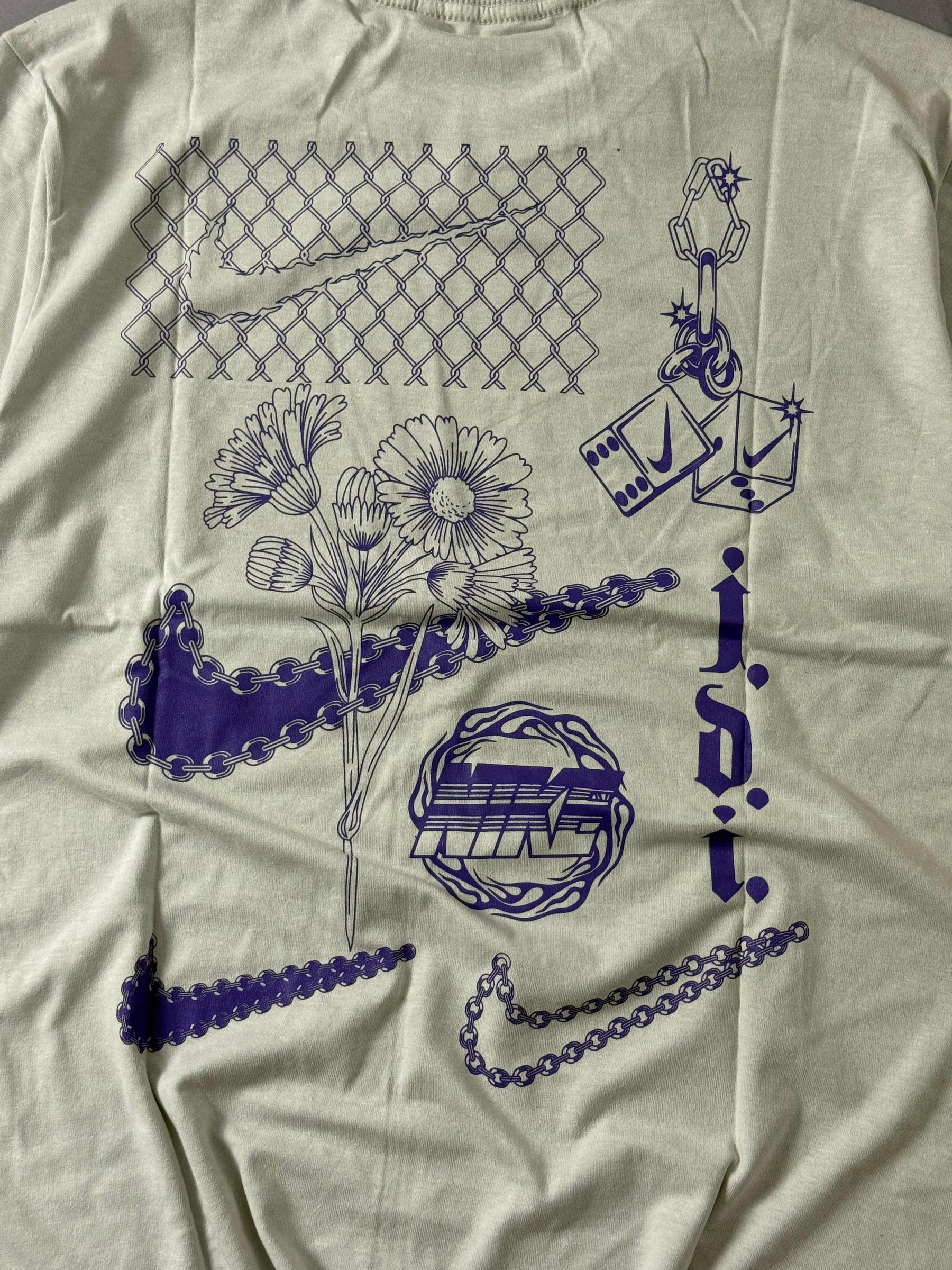 Camiseta Nike Flowers - Cinza Smoke