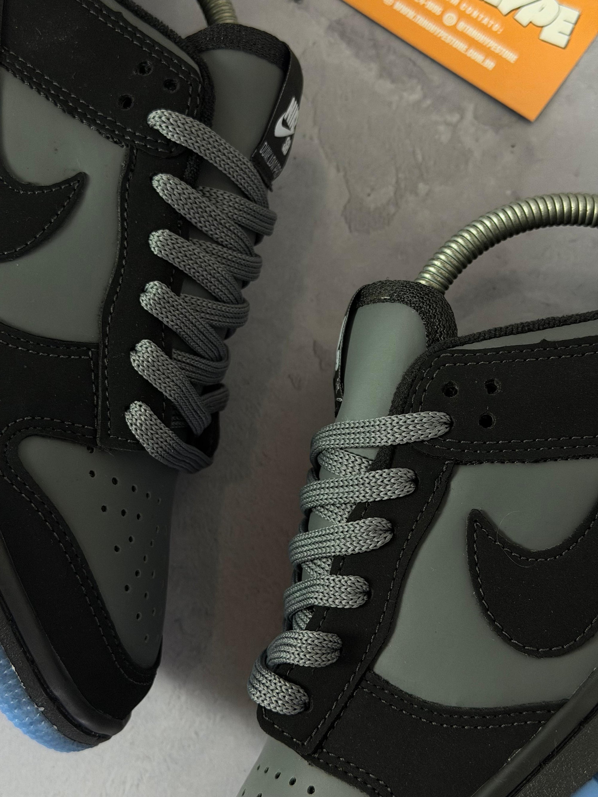 Tênis Nike Dunk - Black Blue Camurça