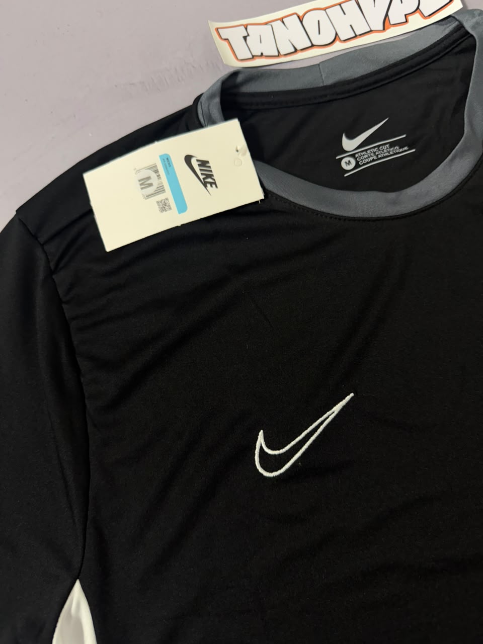 Camiseta Nike Academy 26 - Preto/Branco/Cinza