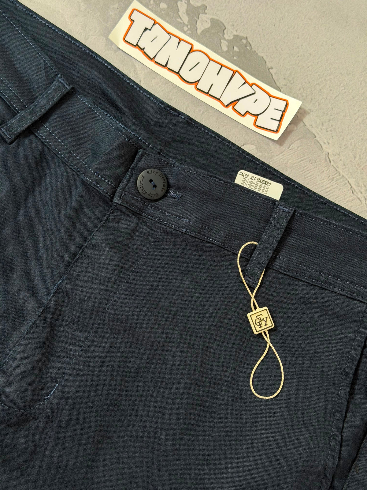 Calça Alfaiataria City Denim - Azul Marinho