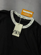 Camiseta Zara - Preto/Branco