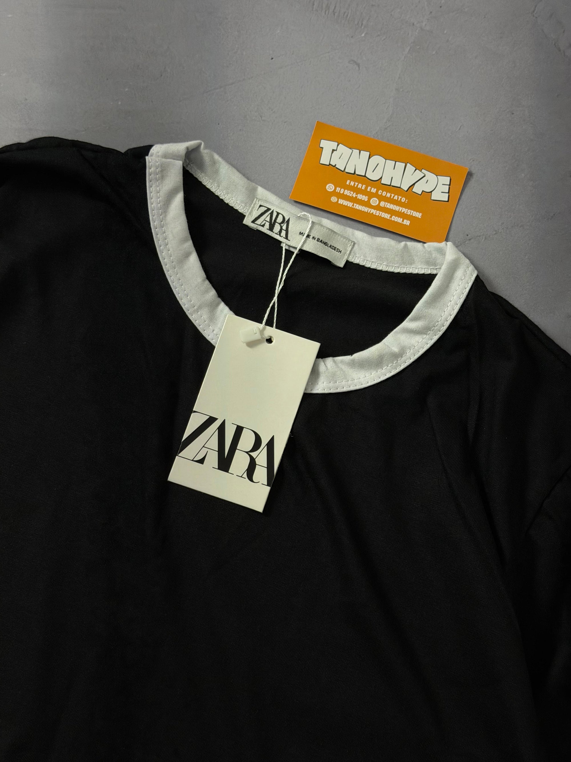 Camiseta Zara - Preto/Branco