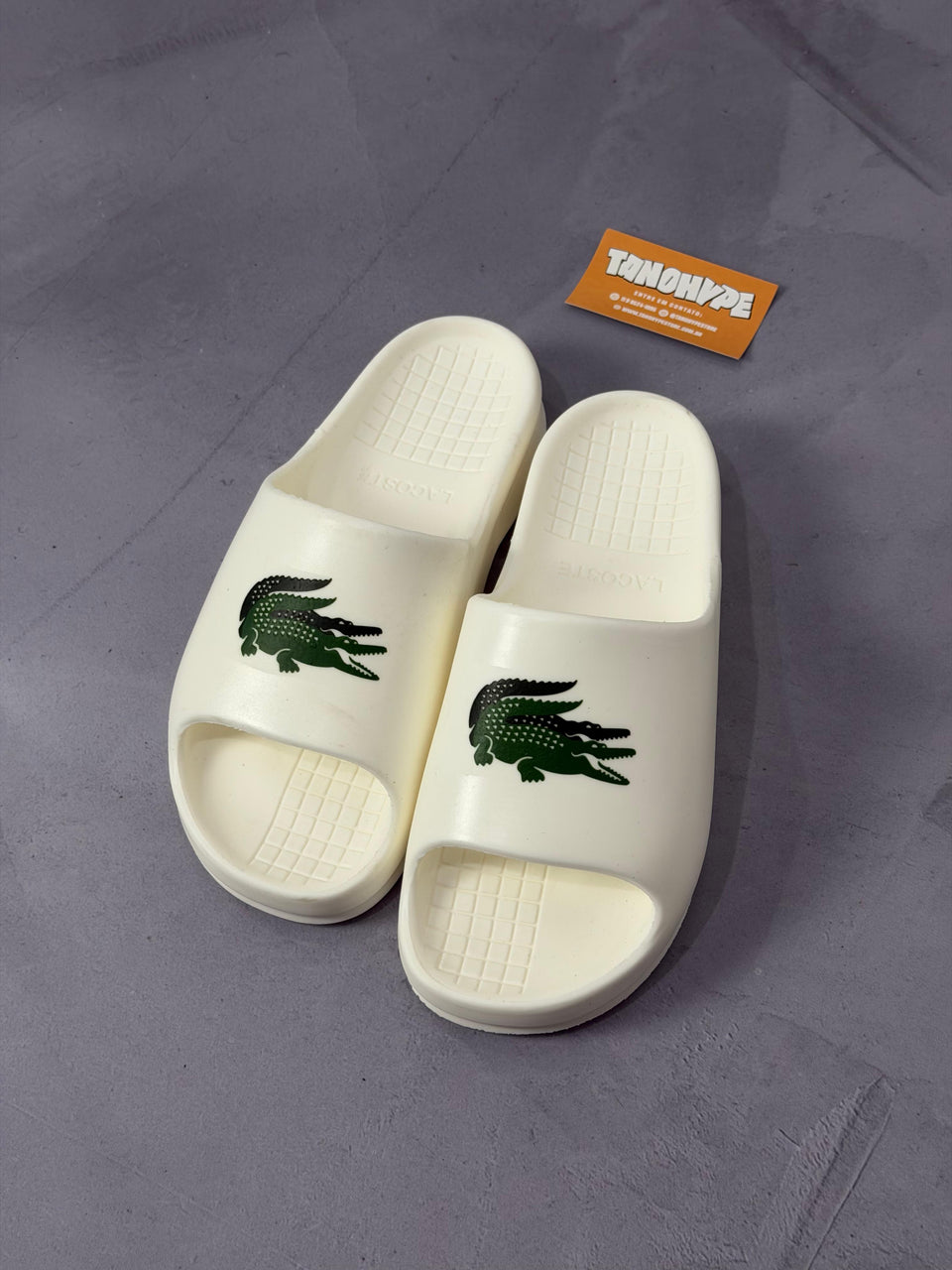 Chinelo Slide Lacoste - OffWhite