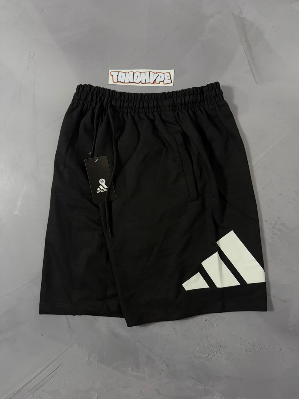 Shorts Tactel Adidas Logo - Preto