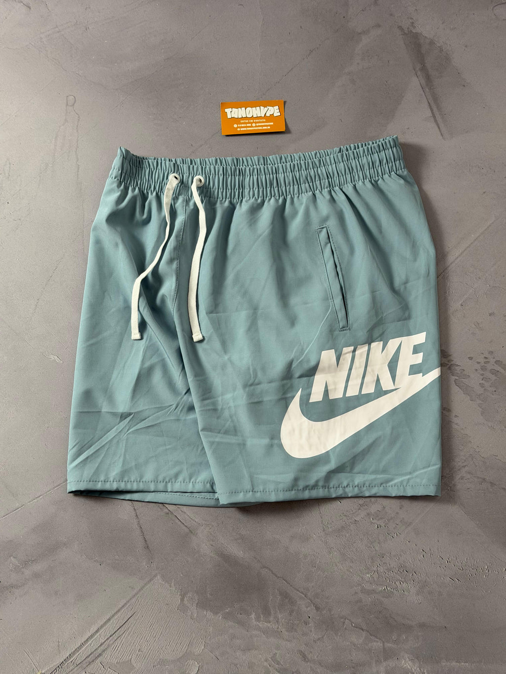 Shorts Tactel Nike Club - Azul Bebê