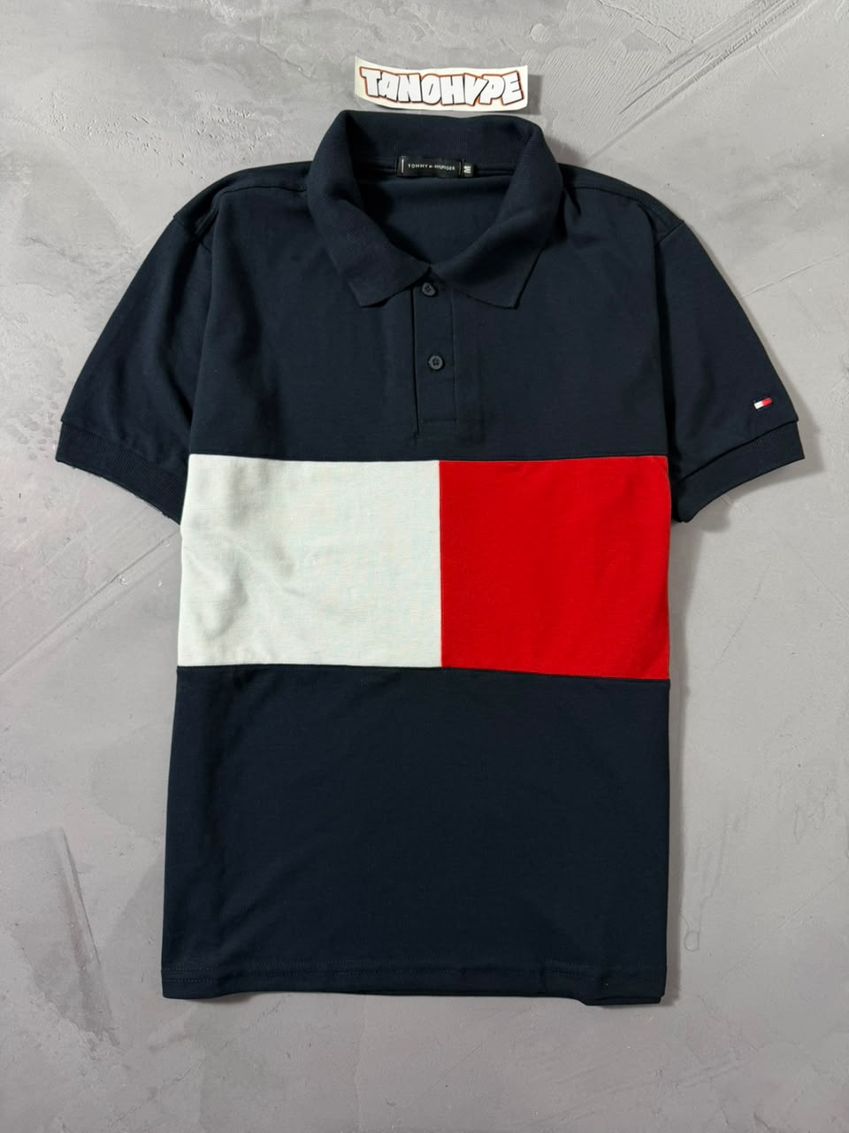 Polo Tommy Hilfiger Bandeirão - Azul Marinho