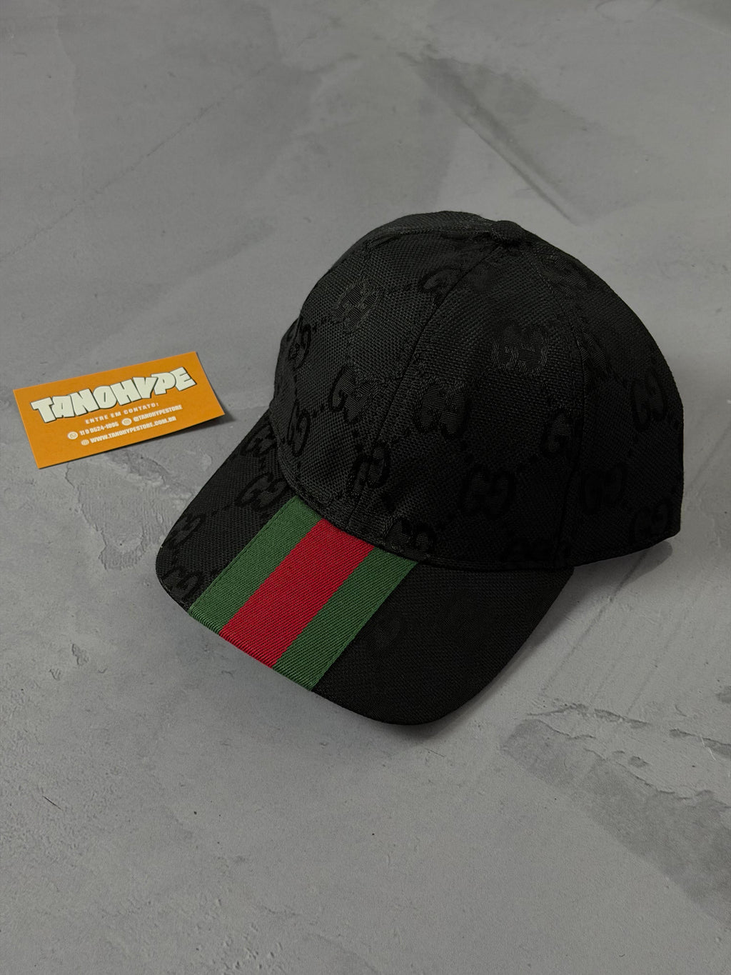 Boné Gucci Canvas - Preto