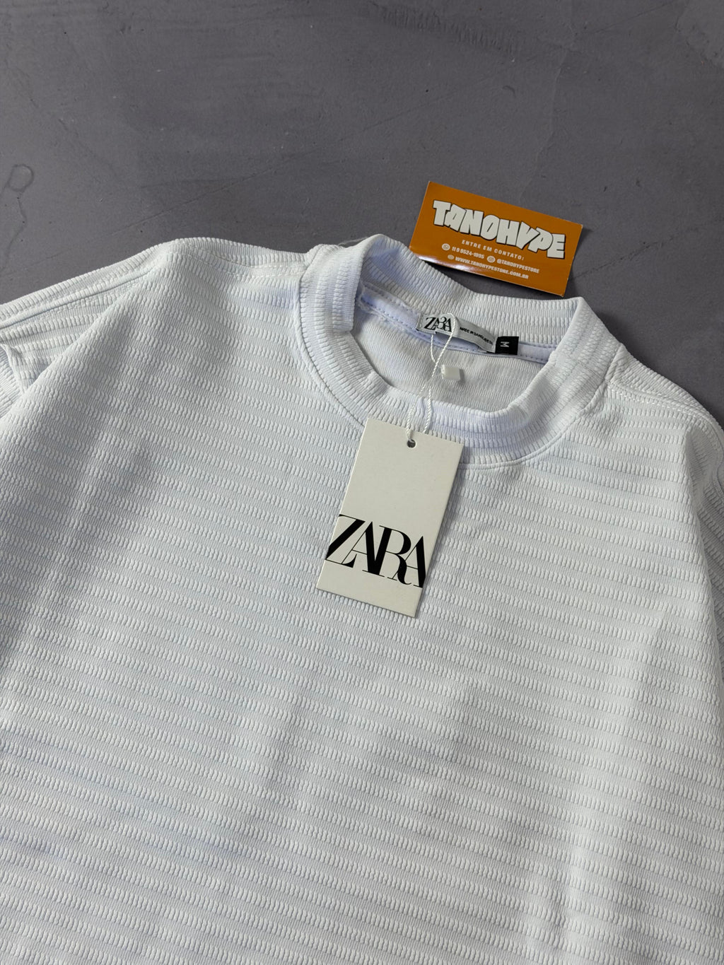 Camiseta Oversized Zara Texturizada - Branco