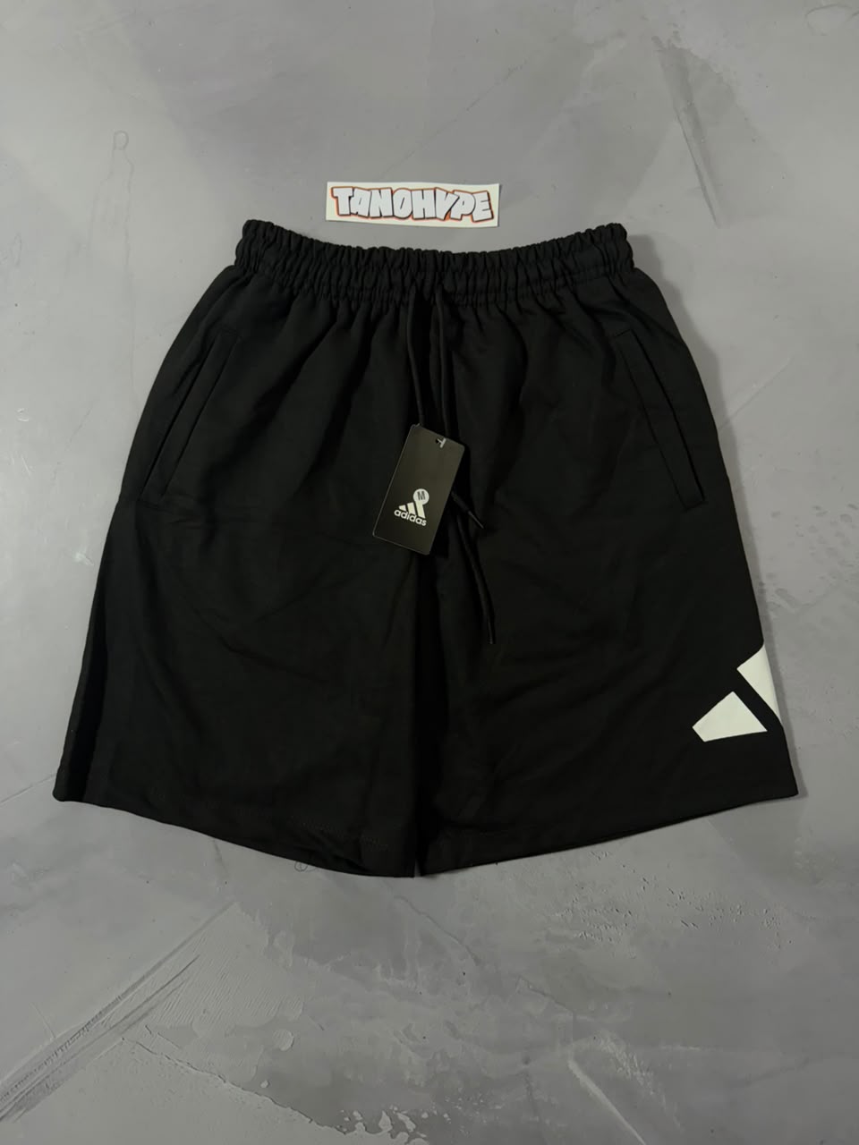Shorts Tactel Adidas Logo - Preto