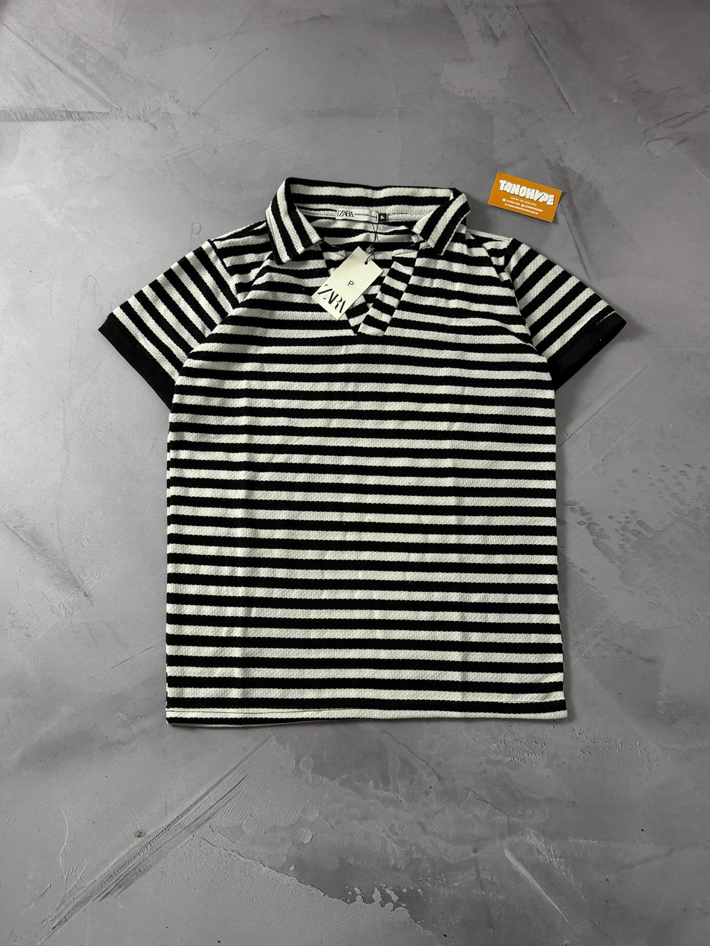Polo Zara Tricô - Preta Listrada