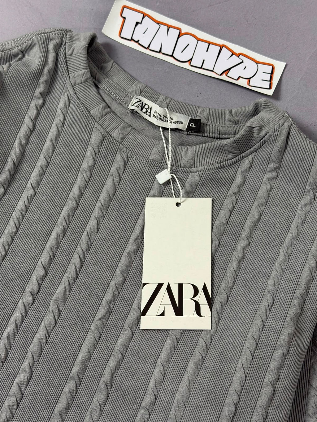 Camiseta Zara Texturizada - Cinza