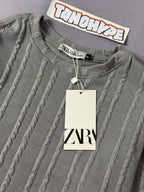 Camiseta Zara Texturizada - Cinza