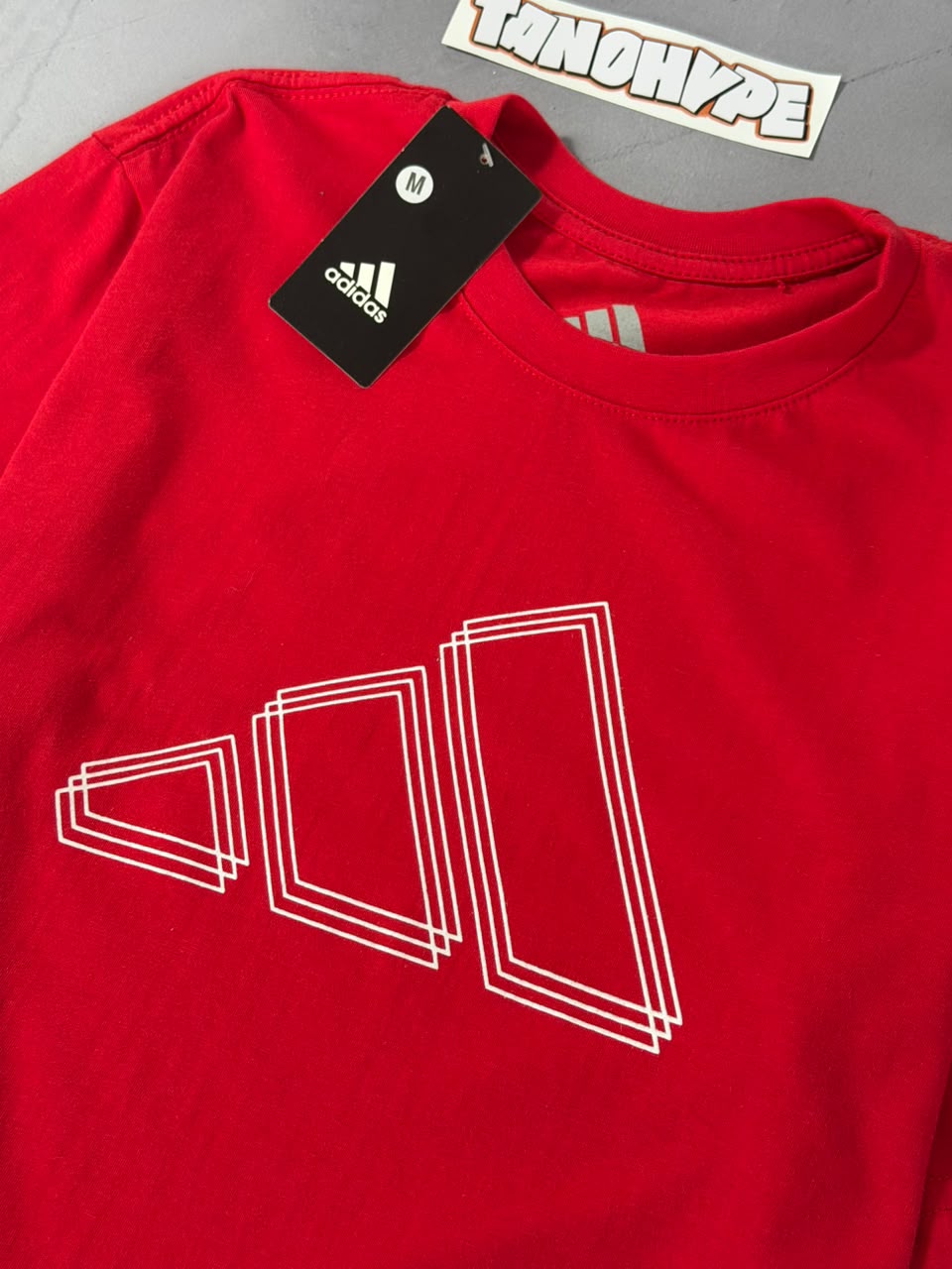 Camiseta Adidas Logo Vazada - Vermelho