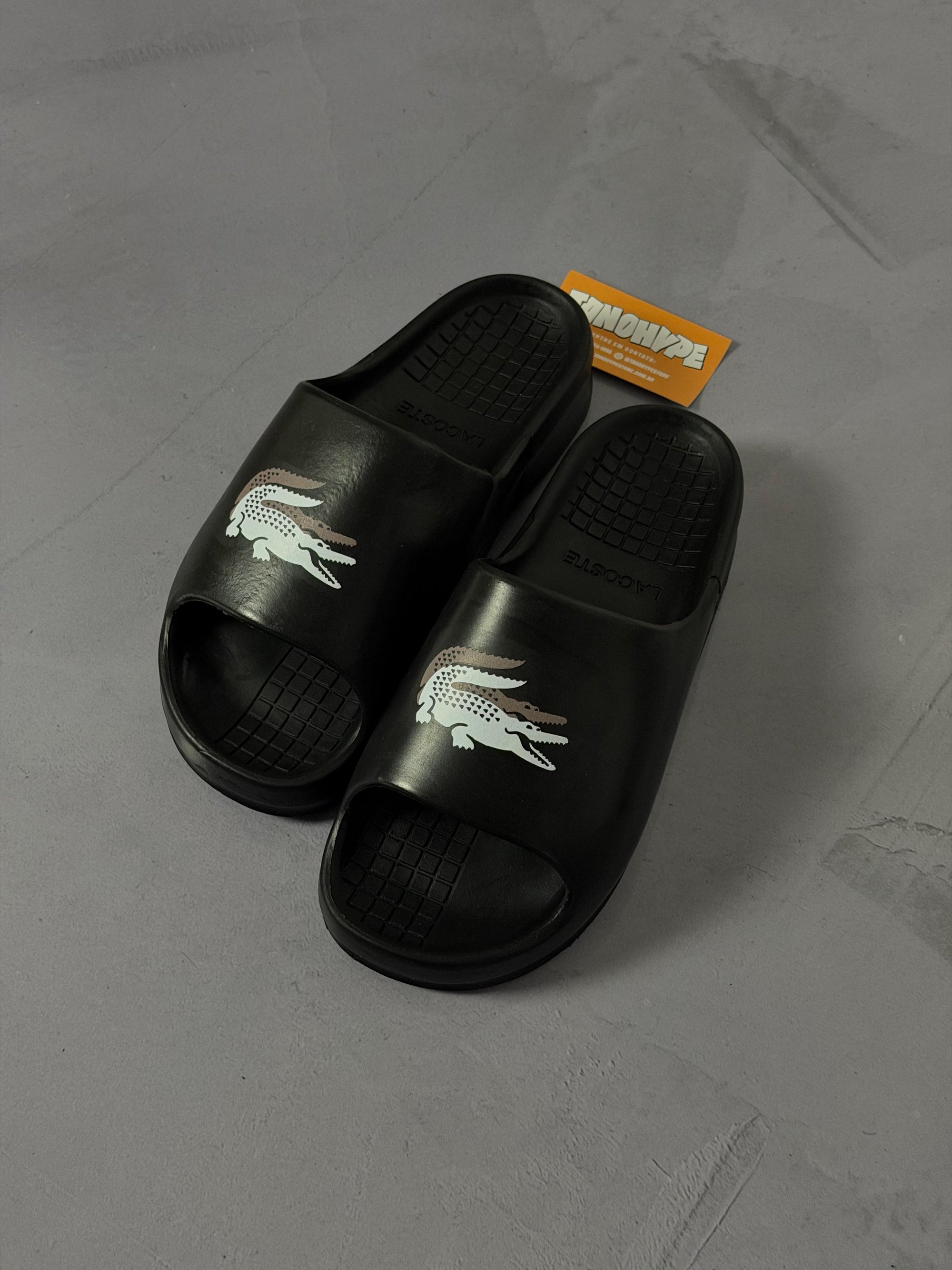 Chinelo Slide Lacoste - Preto