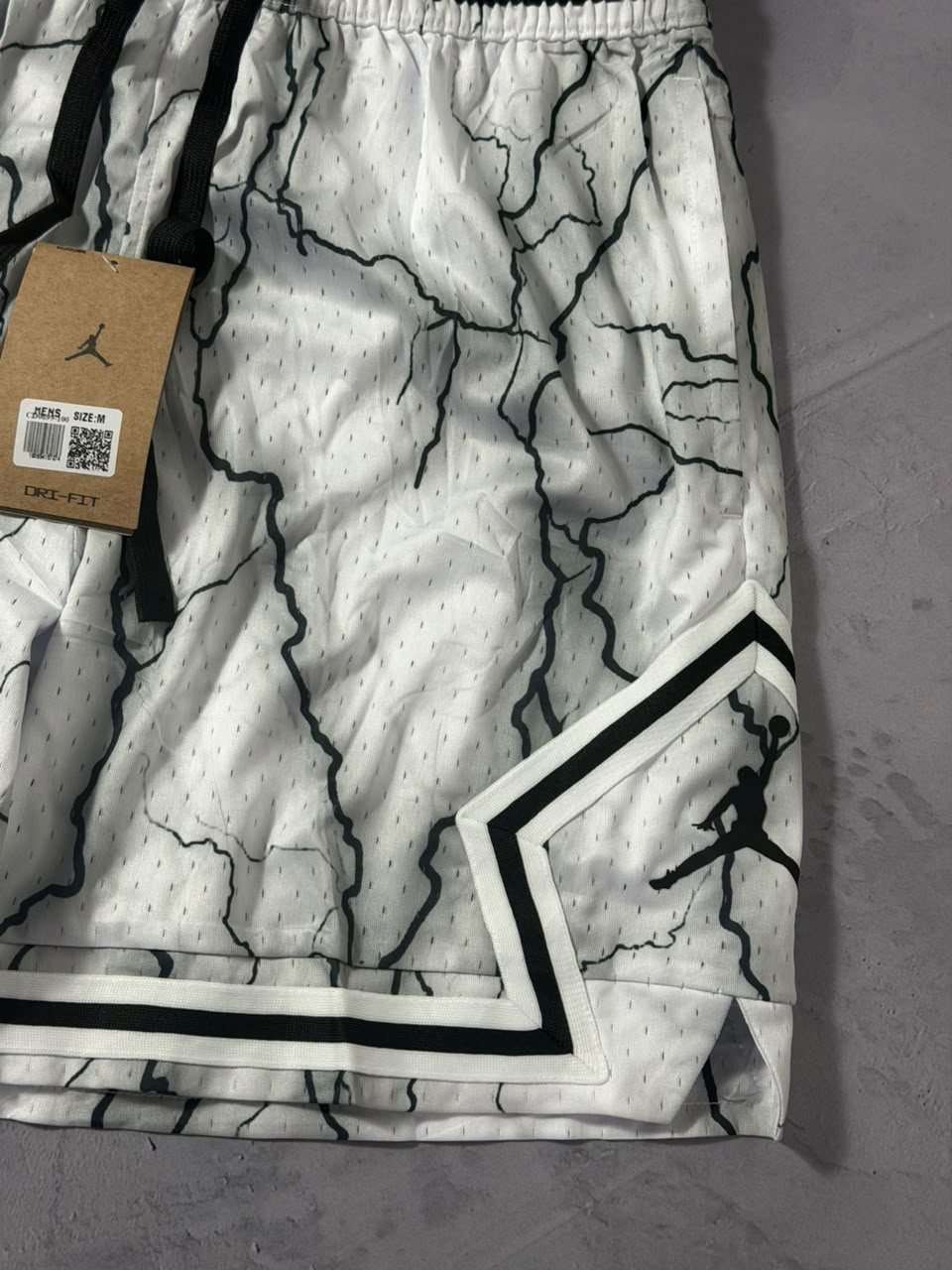Shorts Jordan Diamond Dri Fit - Grey White Black