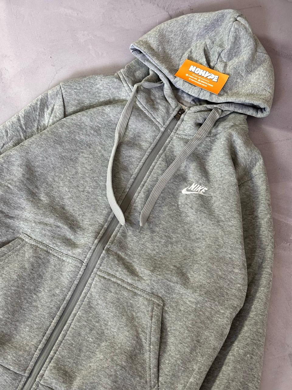 Conjunto Juvenil Moletom  + Calça Nike Club - Cinza