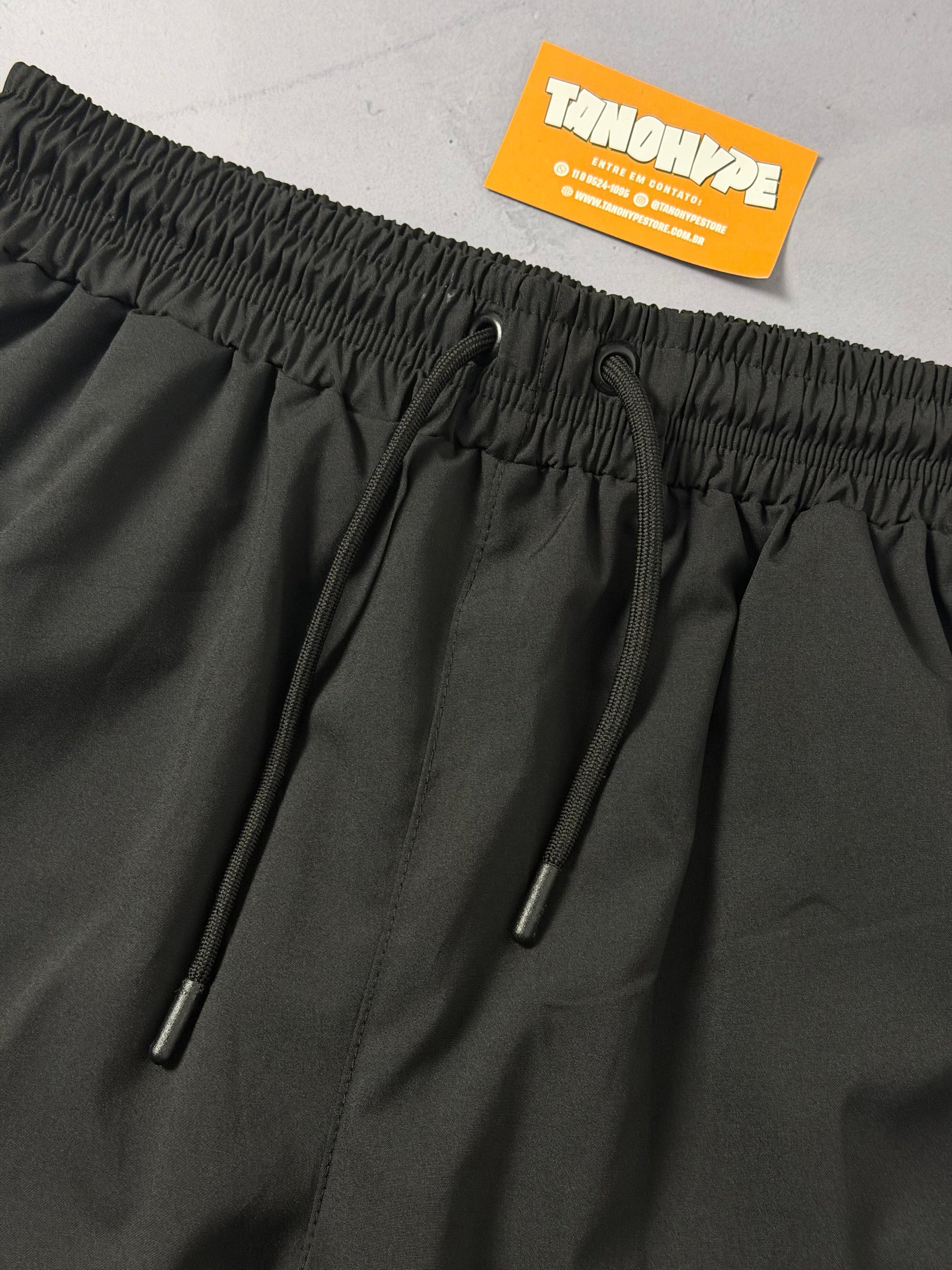 Shorts Tactel Lacoste Letreiro - Preto